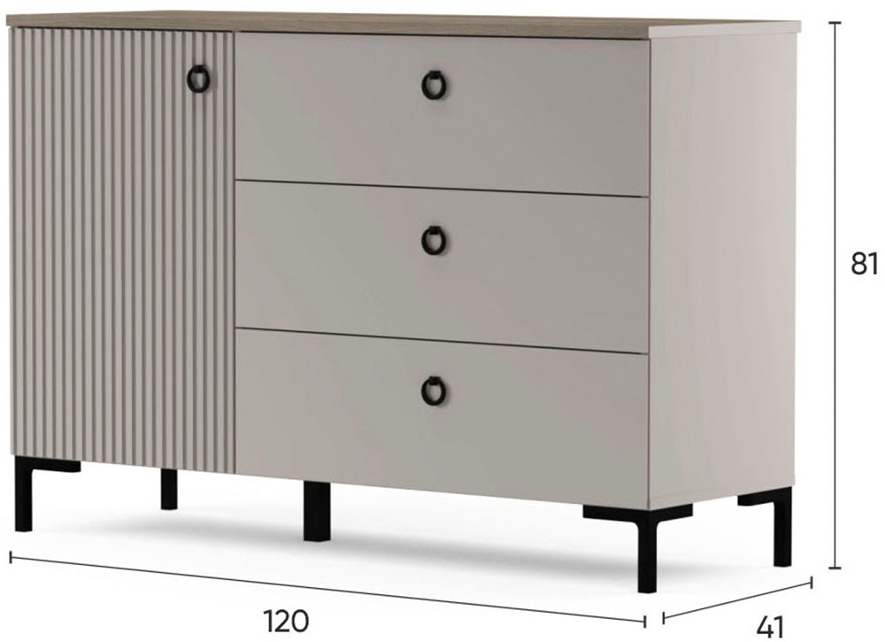 Home affaire Sideboard »Luminara«, (1 St.), Kommode mit Soft-Close Funktion - 120 oder 150 cm Breite
