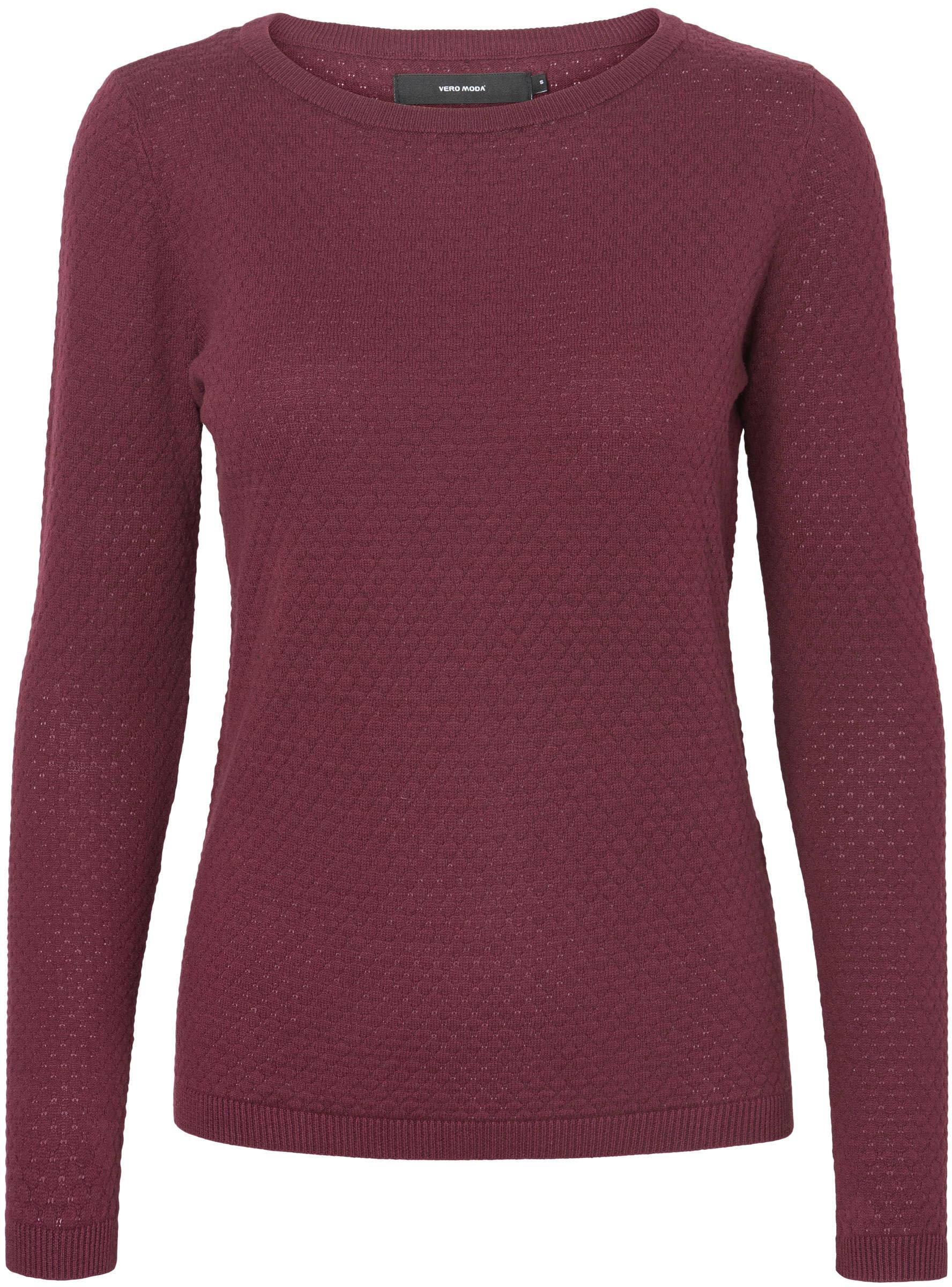 Vero Moda Rundhalspullover "VMCARE STRUCTURE LS O-NECK BLOUSE"