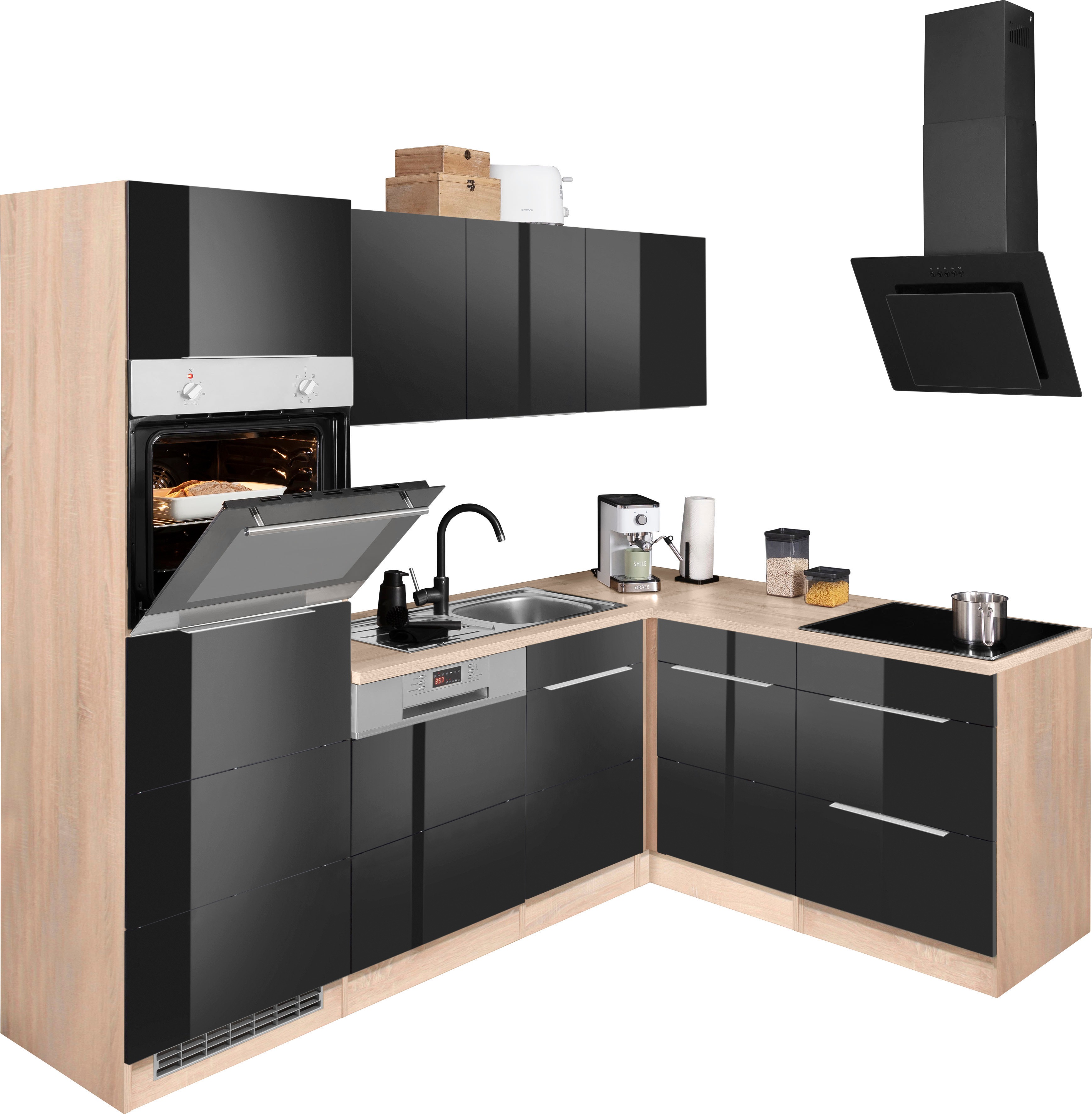 Thumbnail - KOCHSTATION Winkelküche "KS-Brindisi Stellbreite 230/170 cm", wahlweise mit E-Geräten und Induktion, mit MDF-Fronten