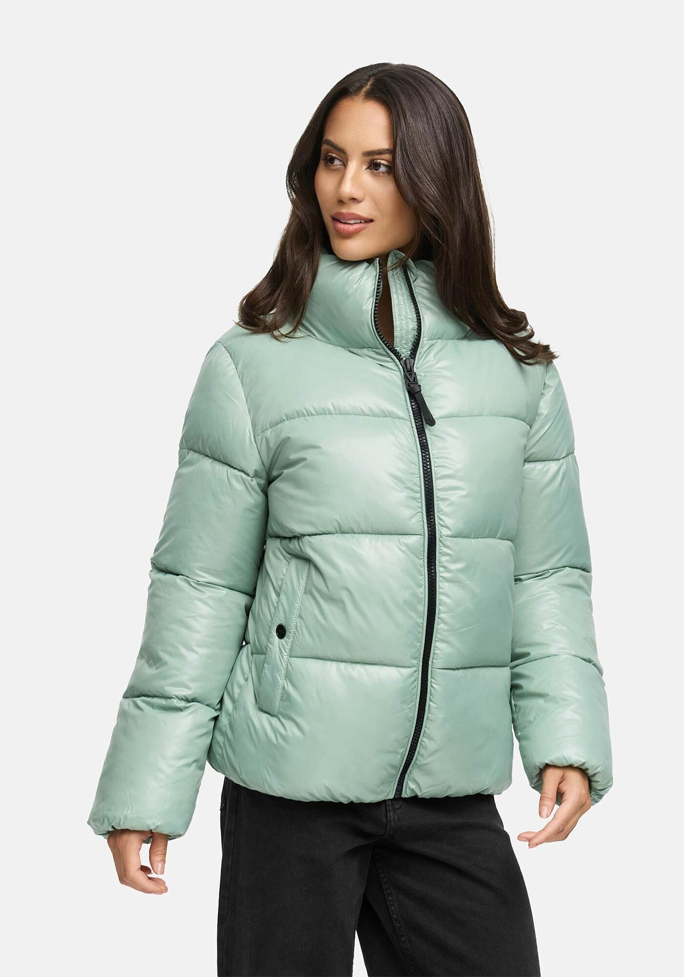 Thumbnail - Marikoo Winterjacke "Hazalee" mit leicht gläzendem Obermaterial und hohem Kragen