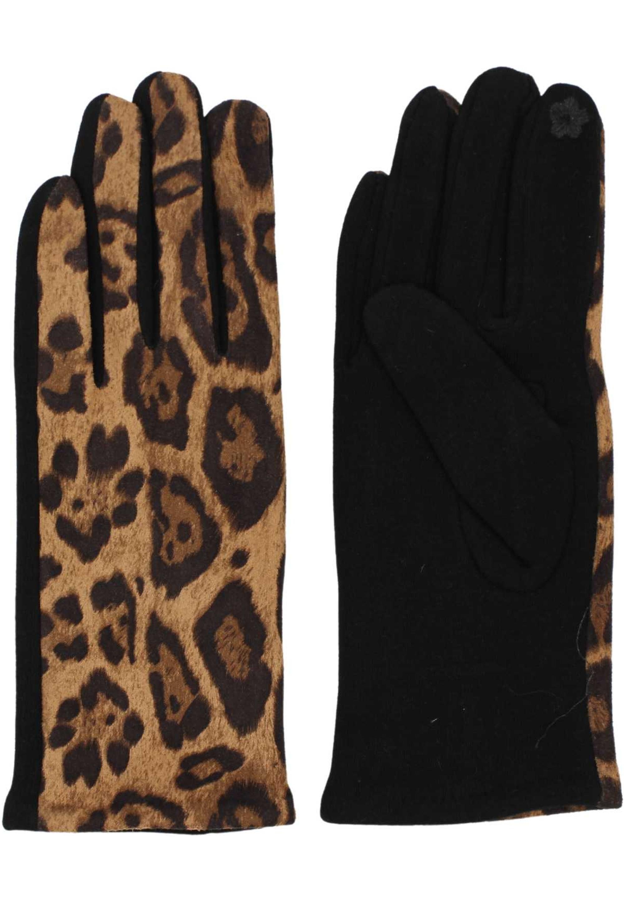 leslii Lederhandschuhe »Leo Muster«, mit modischem Leopardenmuster