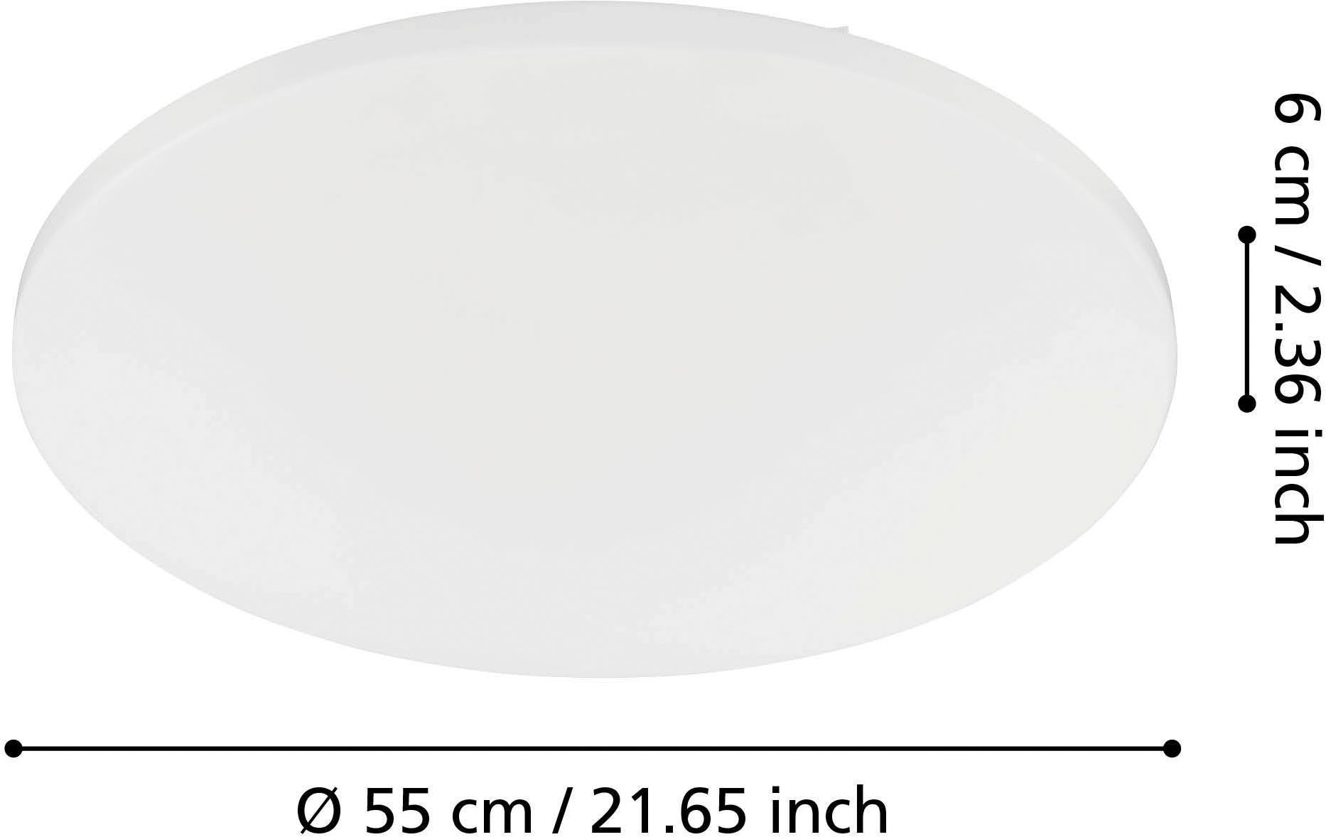 EGLO Deckenleuchte »Frania Deckenlampe, Wohnzimmerlampe, Stahl und Kunststoff, weiß, Lampe« LED-Modul 1 Stk. Warmweiß