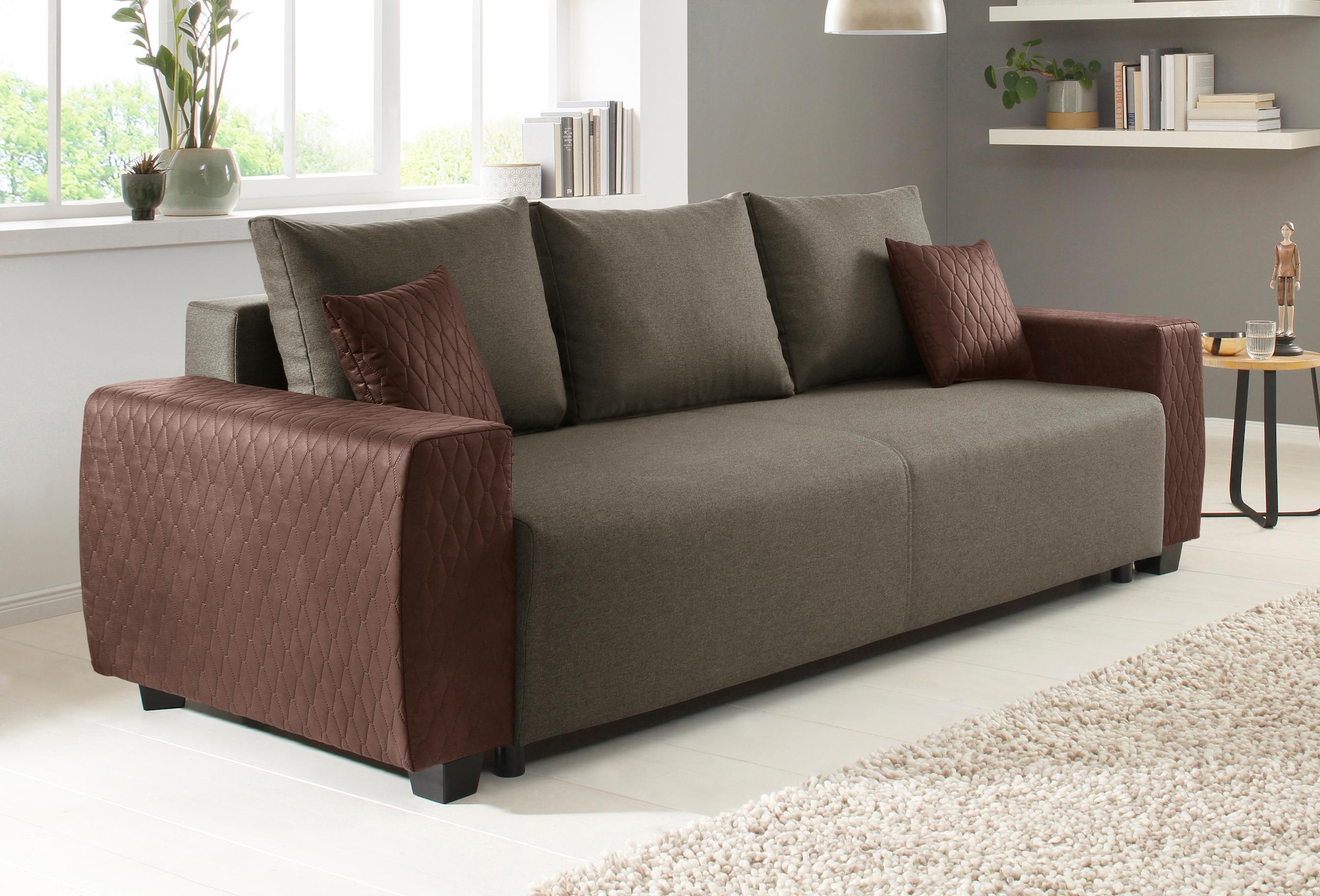 Home affaire Schlafsofa "Bella, B: 241 cm, Liegefl. 142x194 cm" mit Bettfun günstig online kaufen