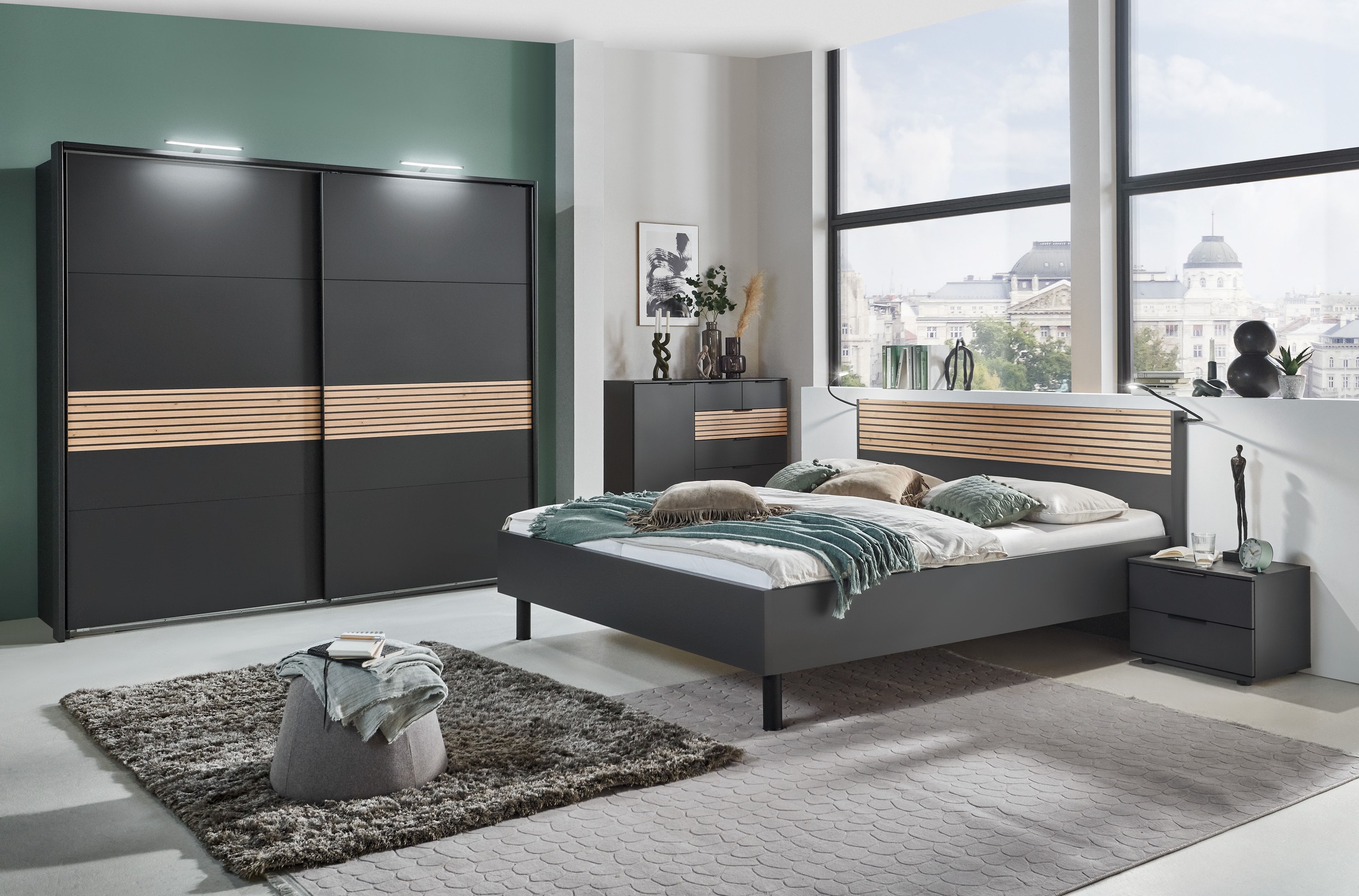 Wimex Bett »Rotterdam« Futonbett mit Akustiklamellen Nachbildung im Kopfteil