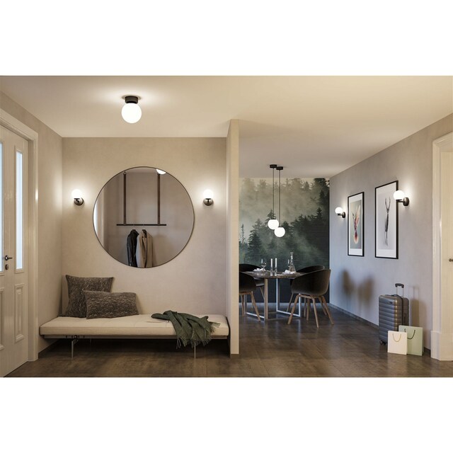 Paulmann LED Wandleuchte »Selection Bathroom Gove IP44 5W 3000K  Satin/Schwarz matt Glas/Metall«, 1 flammig-flammig | BAUR