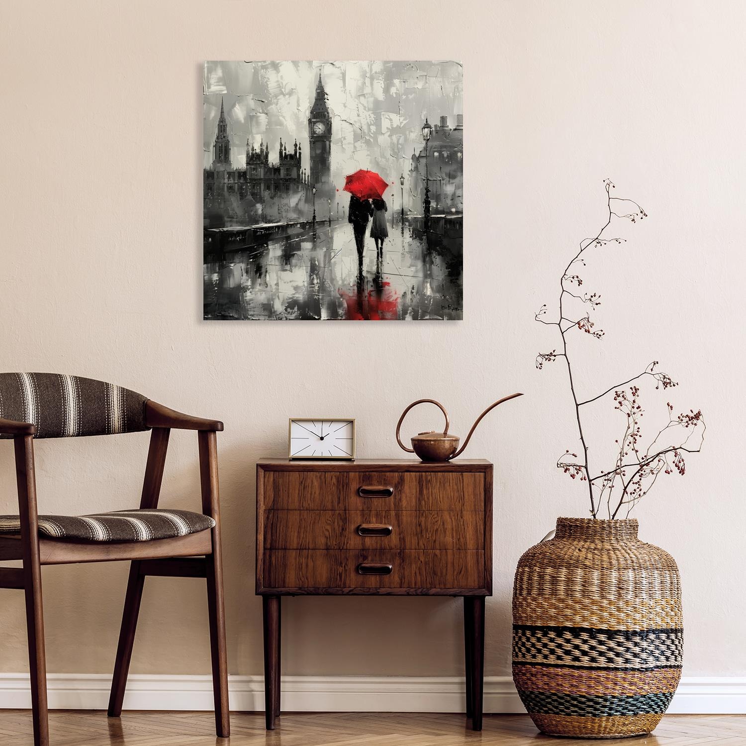 queence Leinwandbild "Big Ben bei Regen" günstig online kaufen