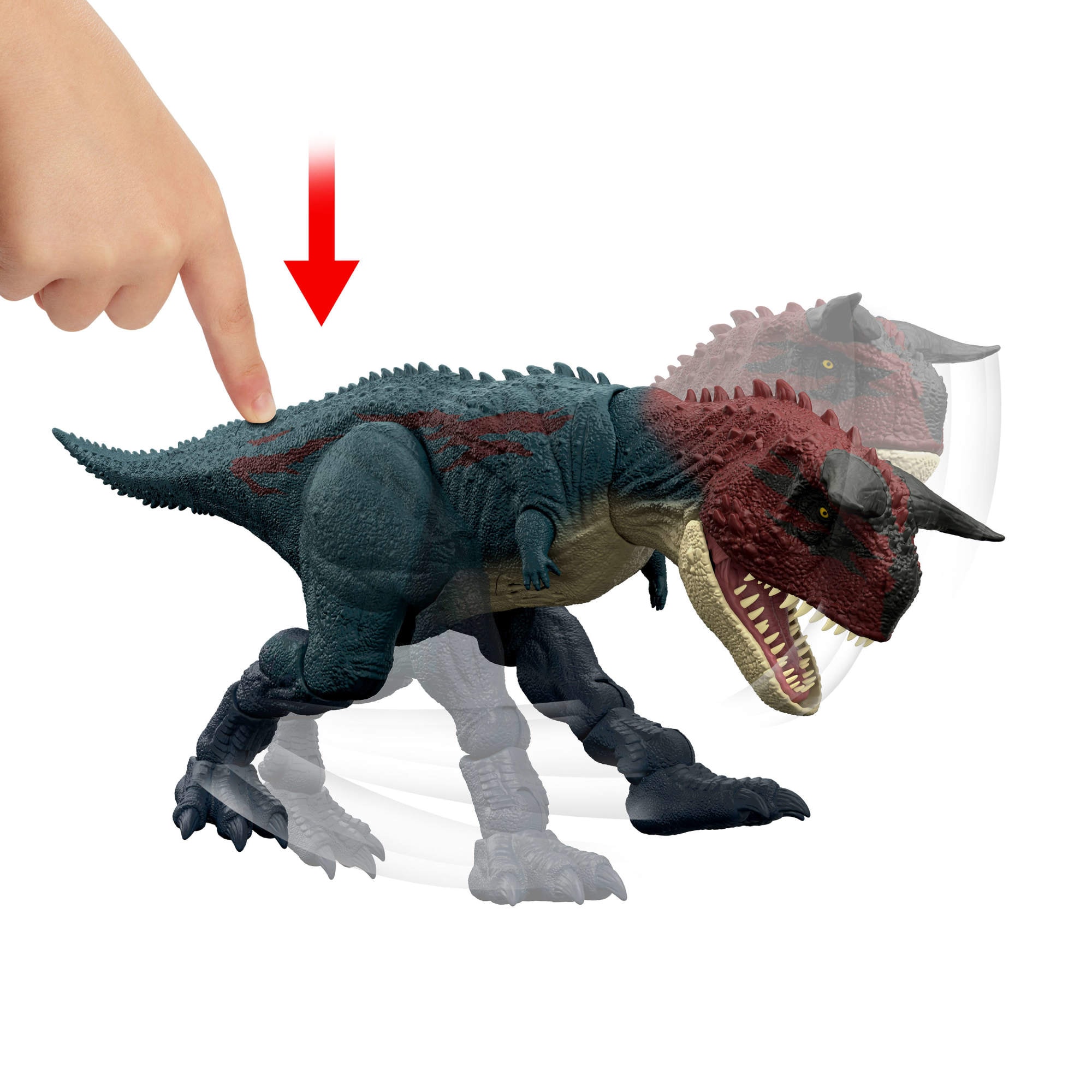 Mattel® Actionfigur »Jurassic World, Charge 'N Chomp Carnotaurus« mit Beiß-Angriff und Brüllgeräusch