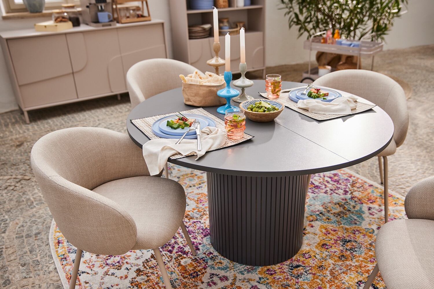 Woodman Esstisch »Toscana« Breite 120 cm, melaminbeschichtet, mit Verlängerungsplatten, FSC®