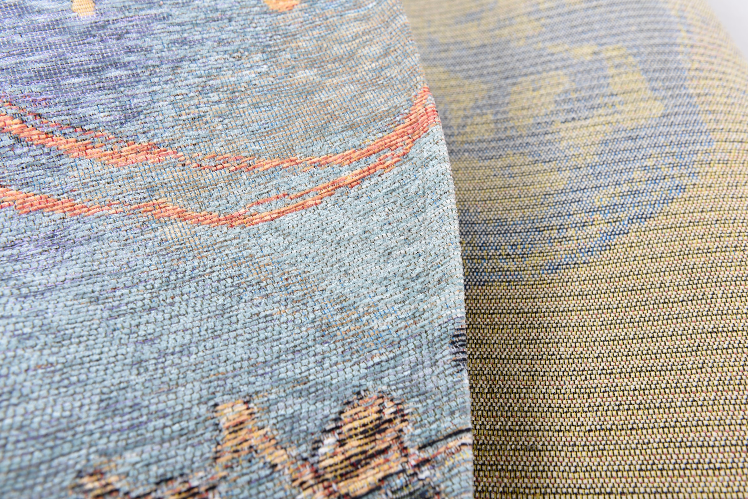 Gino Falcone Teppich »Cosima-106«, rund, 3 mm Höhe, flachgeweber Jaquard-Teppich, mit Chenillegarn, modernes Design