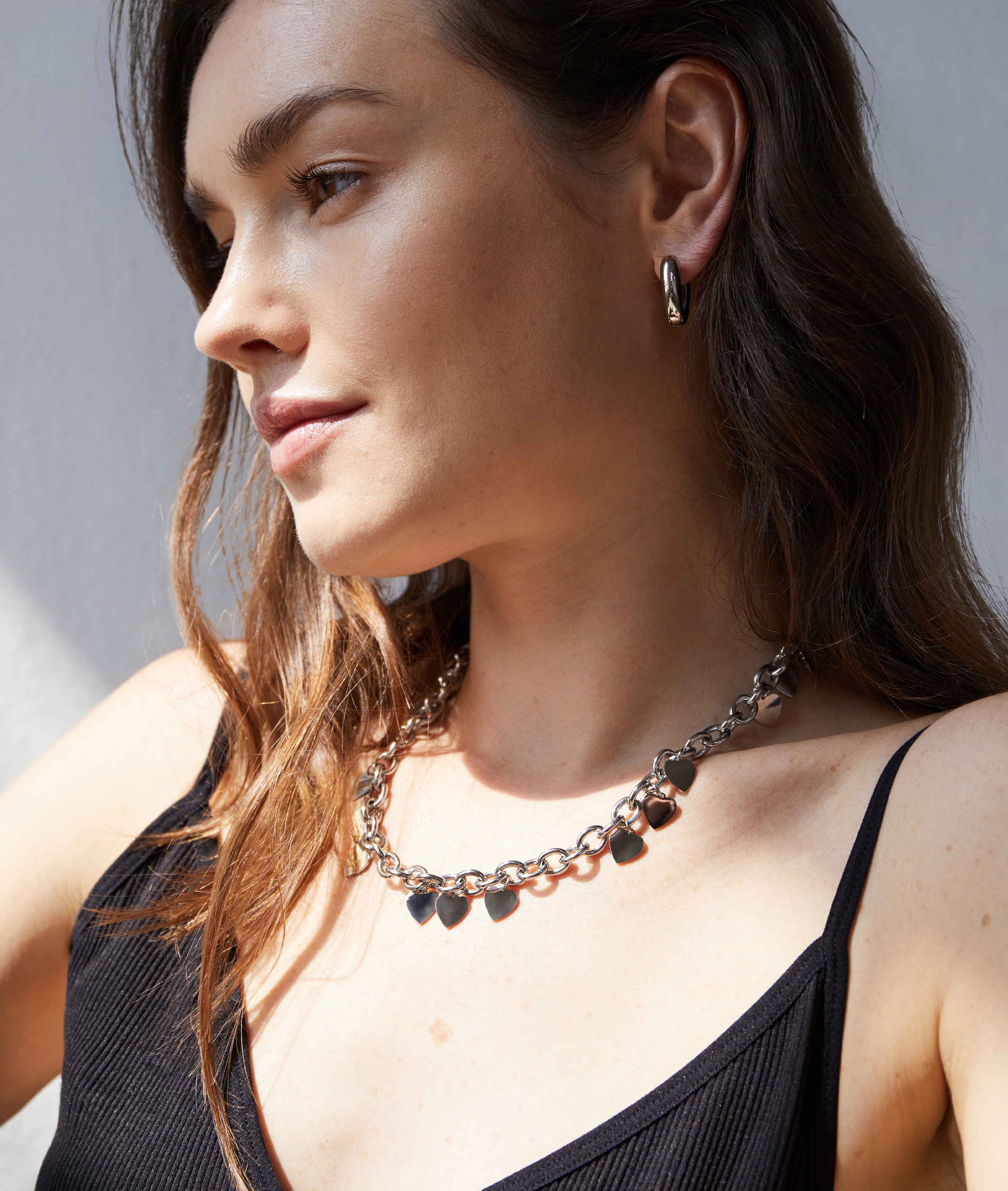Echtzeit Kette mit Anhänger »Schmuck Geschenk Edelstahl Halskette Endless Love Herzen«