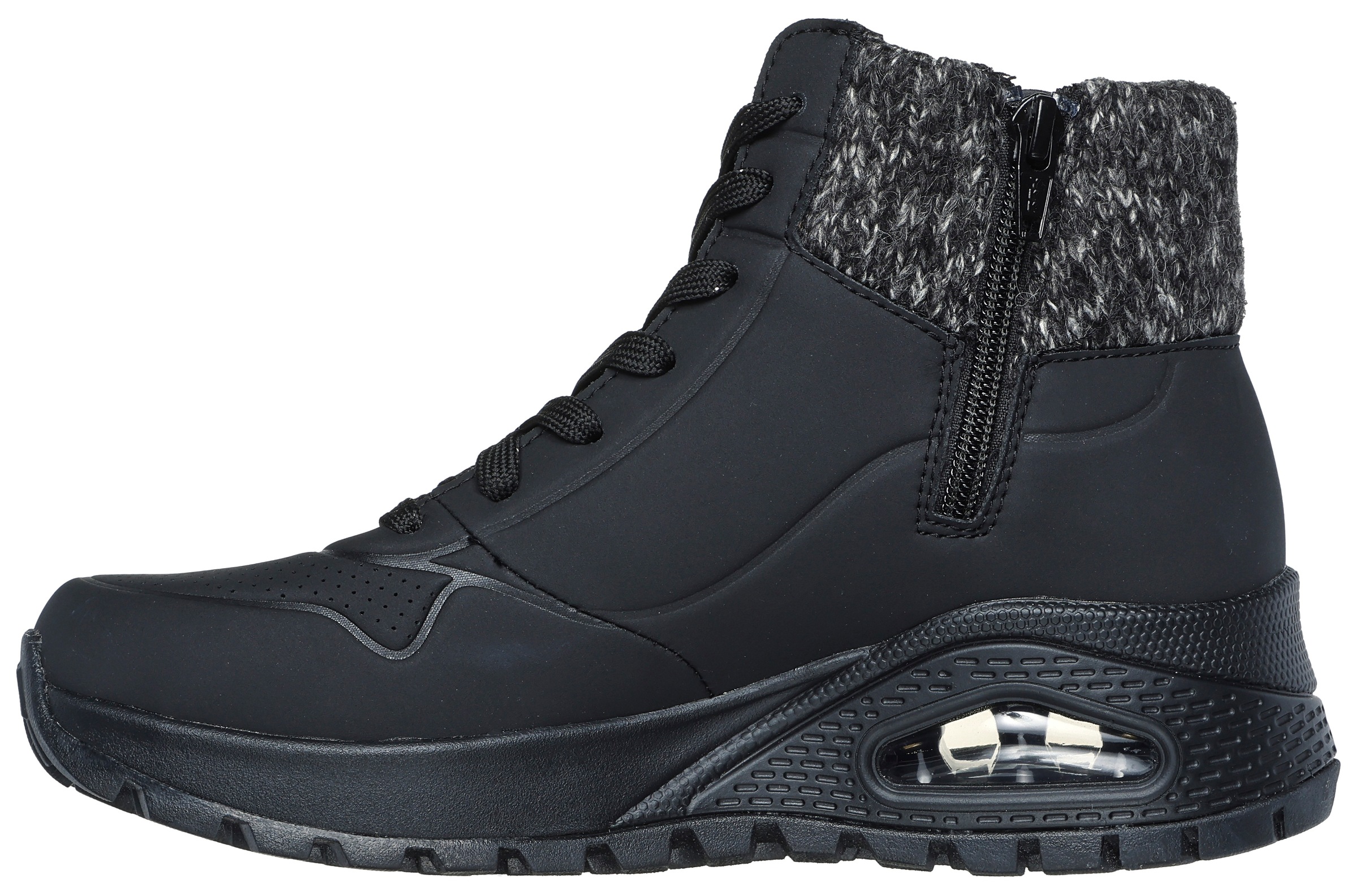 Winterboots SKECHERS "UNO RUGGED", Damen, Gr. 36, schwarz, Lederimitat, Textil, Schuhe Winterboots, Snowboots mit Skech-Air-Luftkammernsohle 6