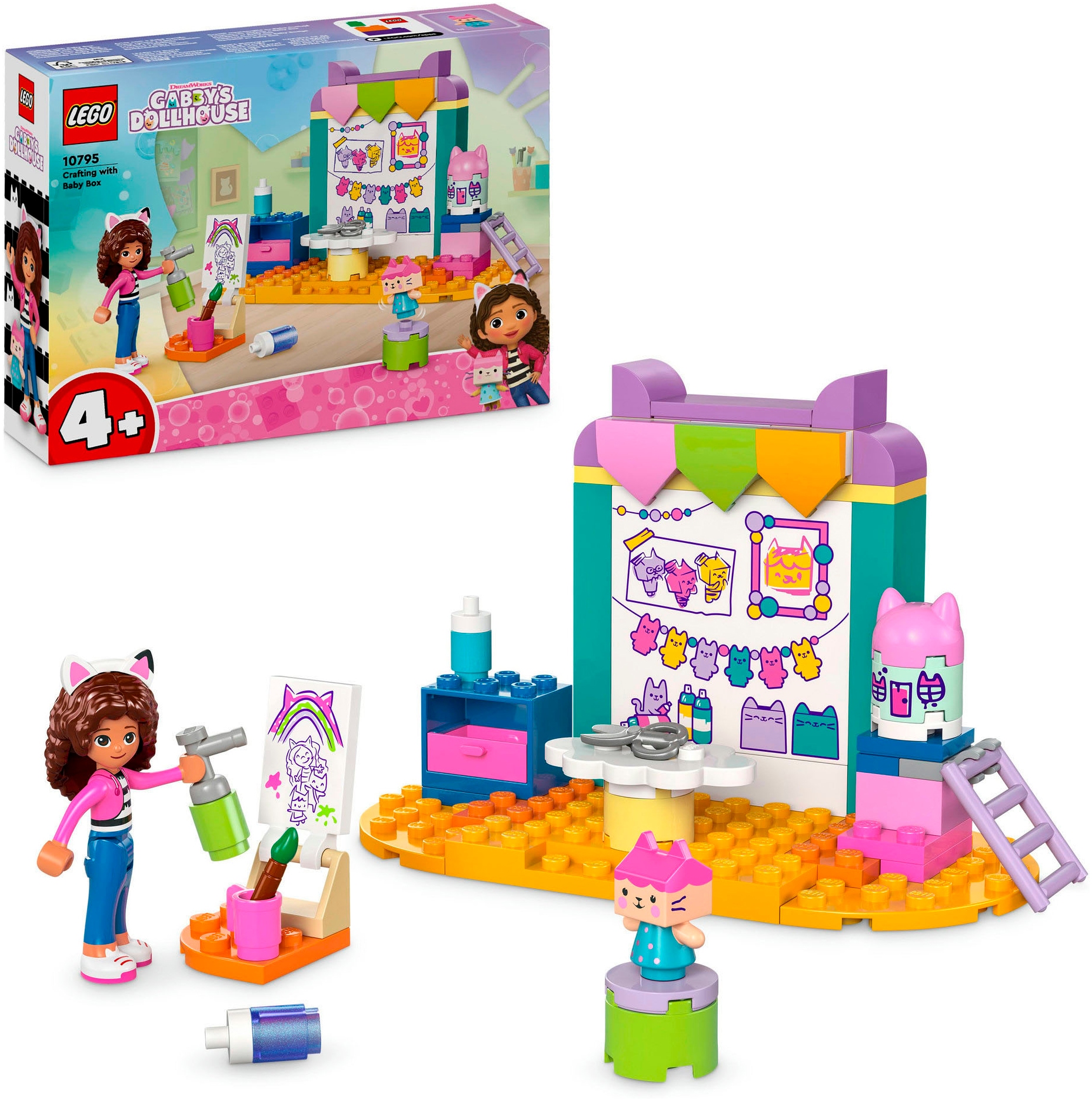 Konstruktionsspielsteine »Bastelspaß mit Baby Box (10795), LEGO Gabby's Dollhouse«,...