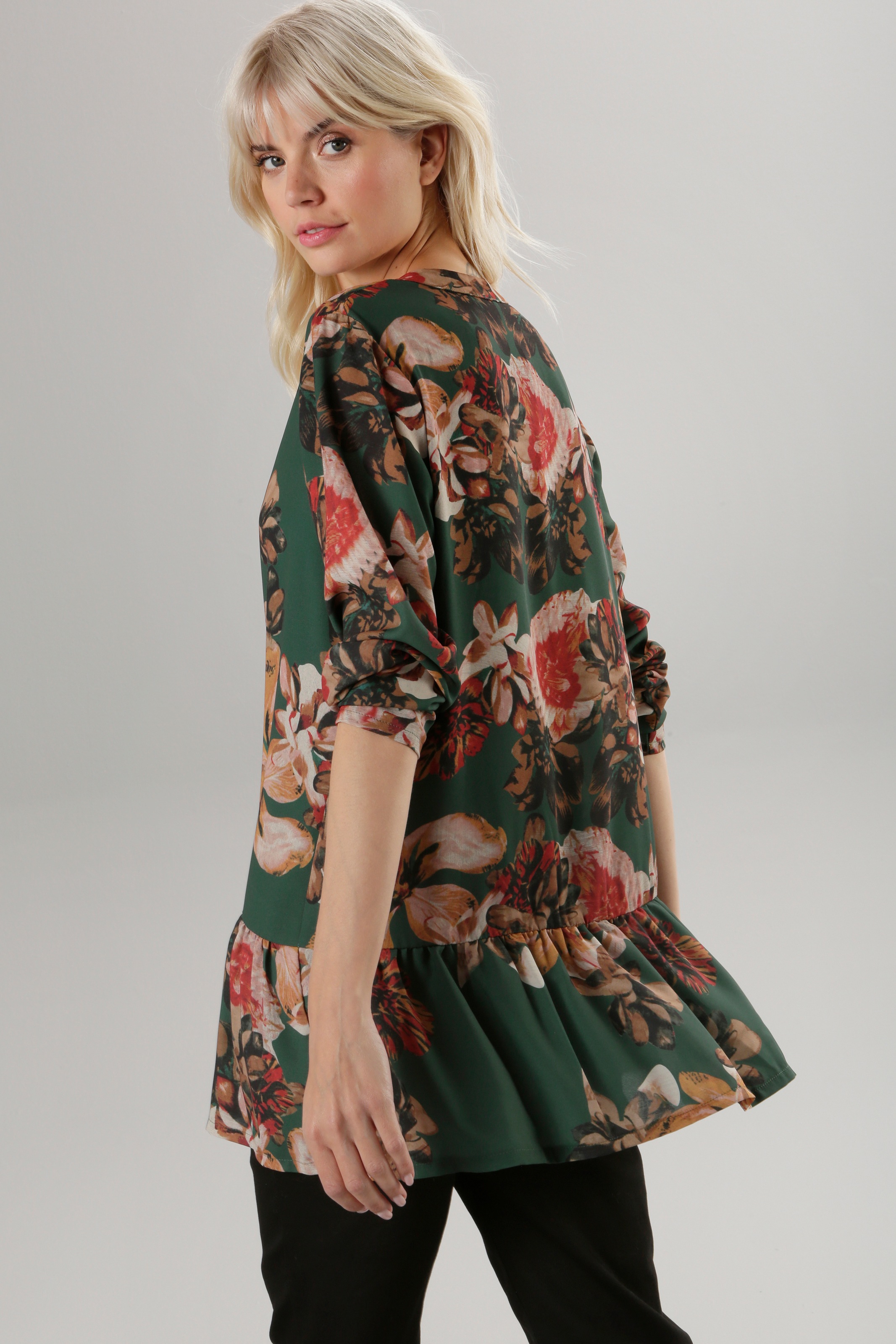 Aniston SELECTED Tunika, mit Volant und Blumendruck - NEUE KOLLEKTION für  kaufen | BAUR