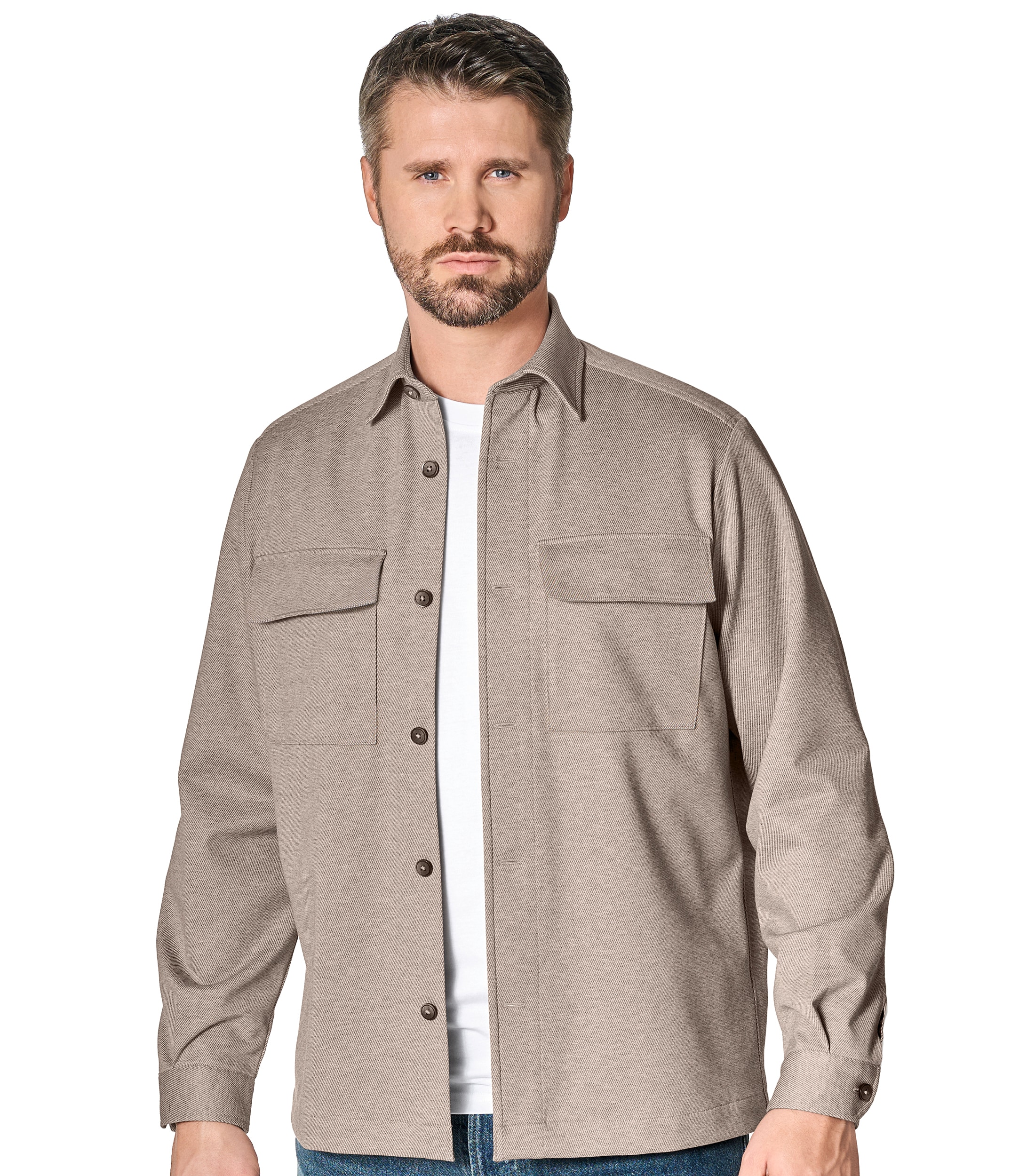 VENTI Langarmhemd "VENTI Hemdjacke uni" günstig online kaufen