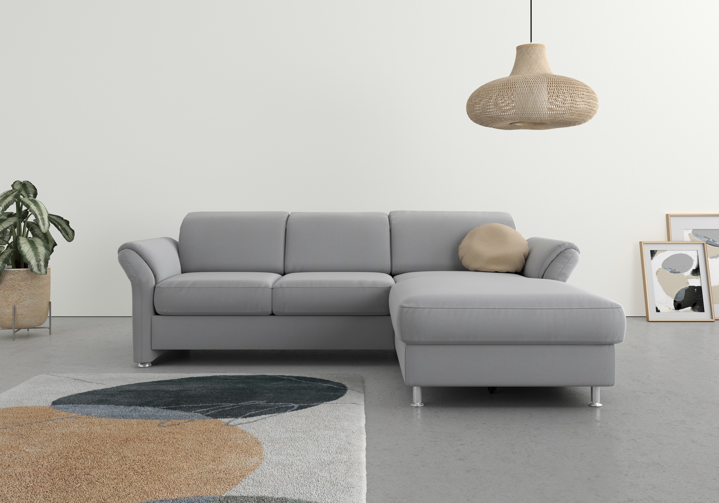 sit&more Ecksofa »Apulia L-Form«, wahlweise Bettfunktion, Bettkasten und Kopf- und Armteilverstellung