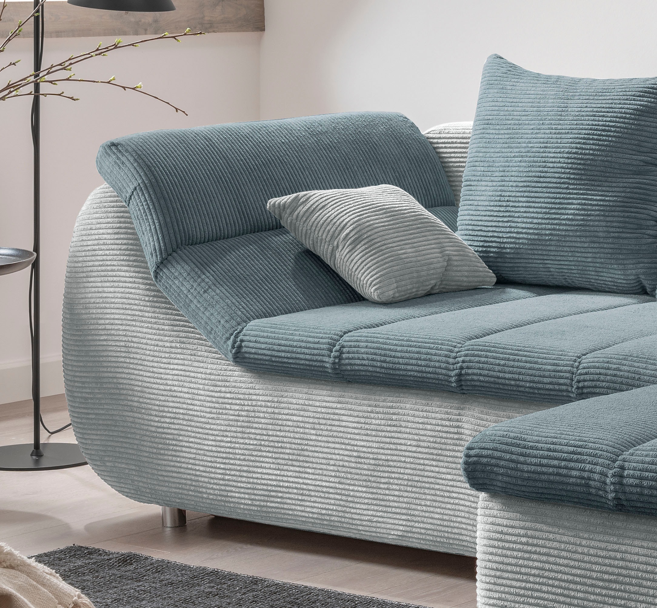 INOSIGN Ecksofa »Imola elegant und bequem, aktuelle Steppung im Sitz, L-Form«, wahlweise mit Bettfunktion