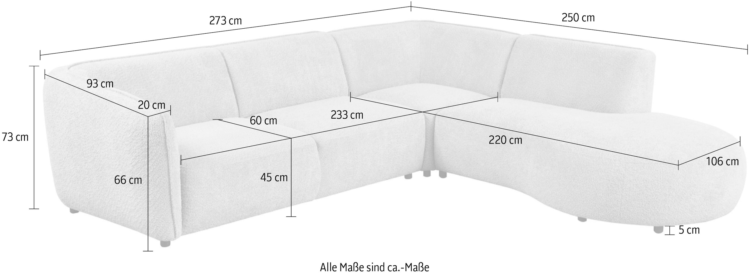 andas Ecksofa »Ostrup«, schlichtes modernes Design, in verschiedenen Farben