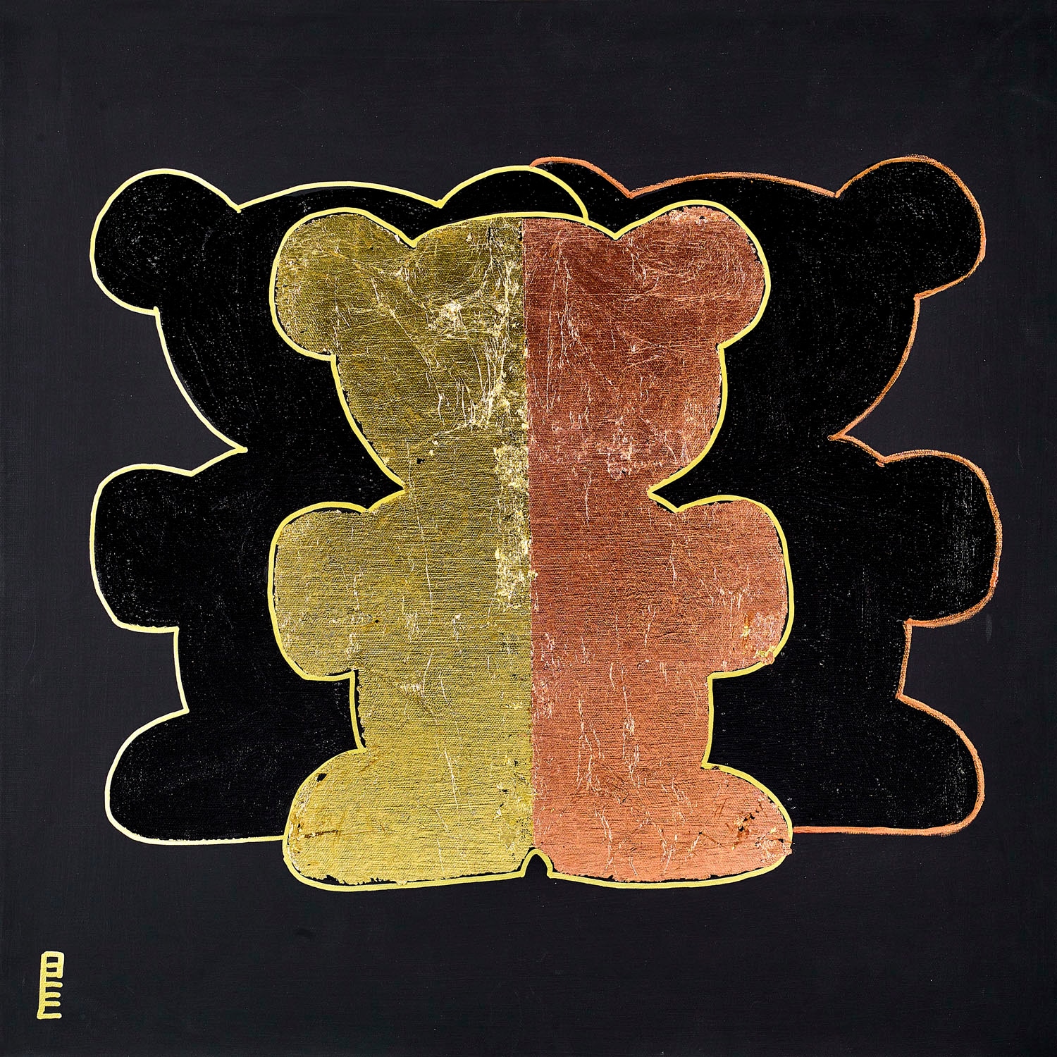 queence Leinwandbild »Bears I«, Bär-Bären-Kunst, (1 St.), Premium-Leinwandstoff, Handarbeit aus Deutschland