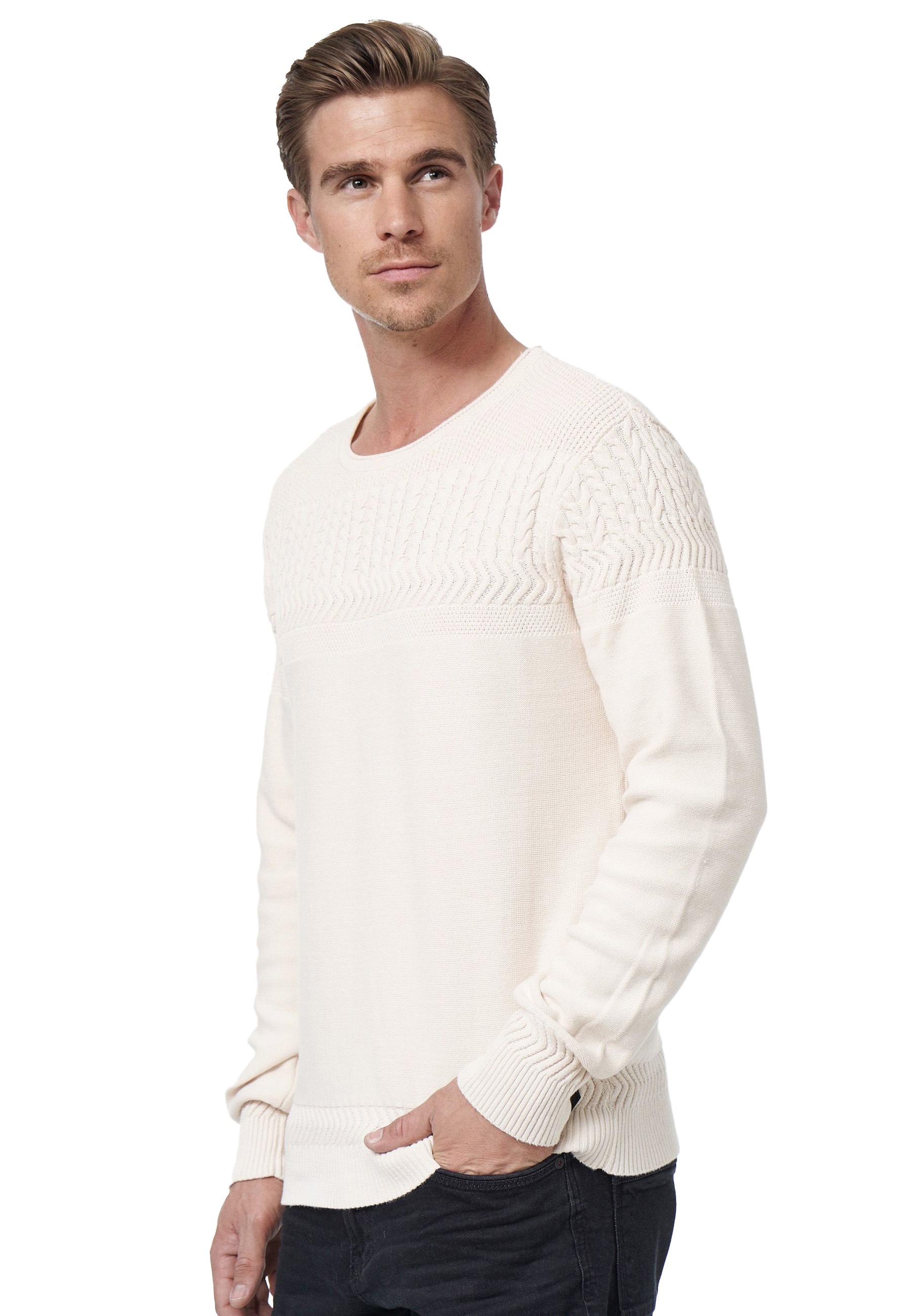 Rusty Neal Strickpullover, mit aufwendigem Strickmuster