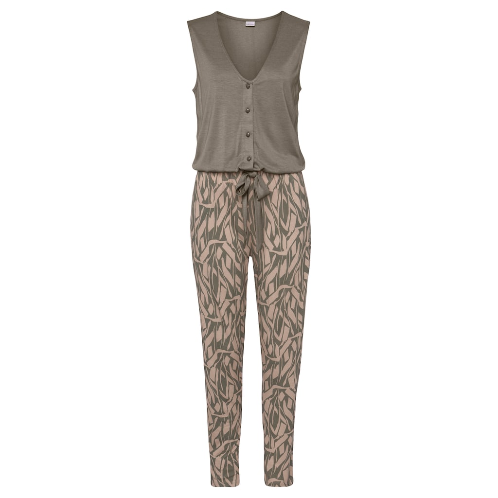 Buffalo Overall, (mit Bindegürtel), im 2-in-1-Look, sommerlicher Jumpsuit mit schmalem Bein