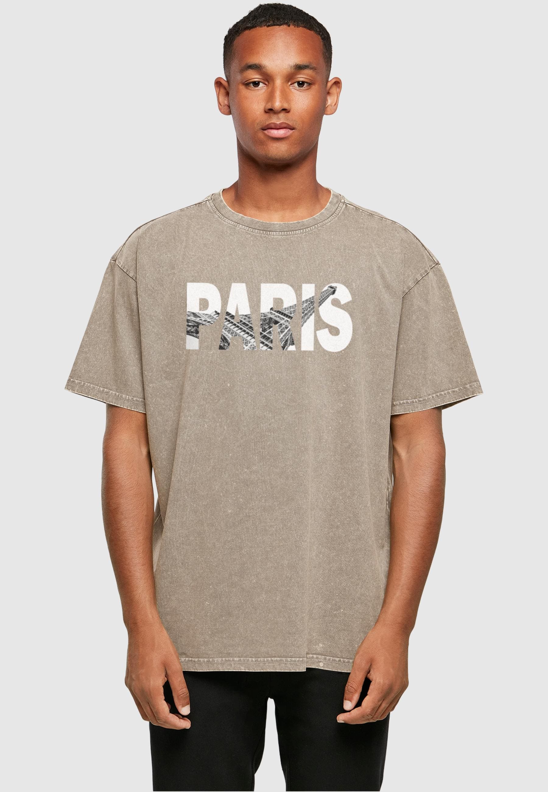 Merchcode T-Shirt »Merchcode Herren Paris Eiffel Tower Acid Washed Oversize Tee«, (1 tlg.)