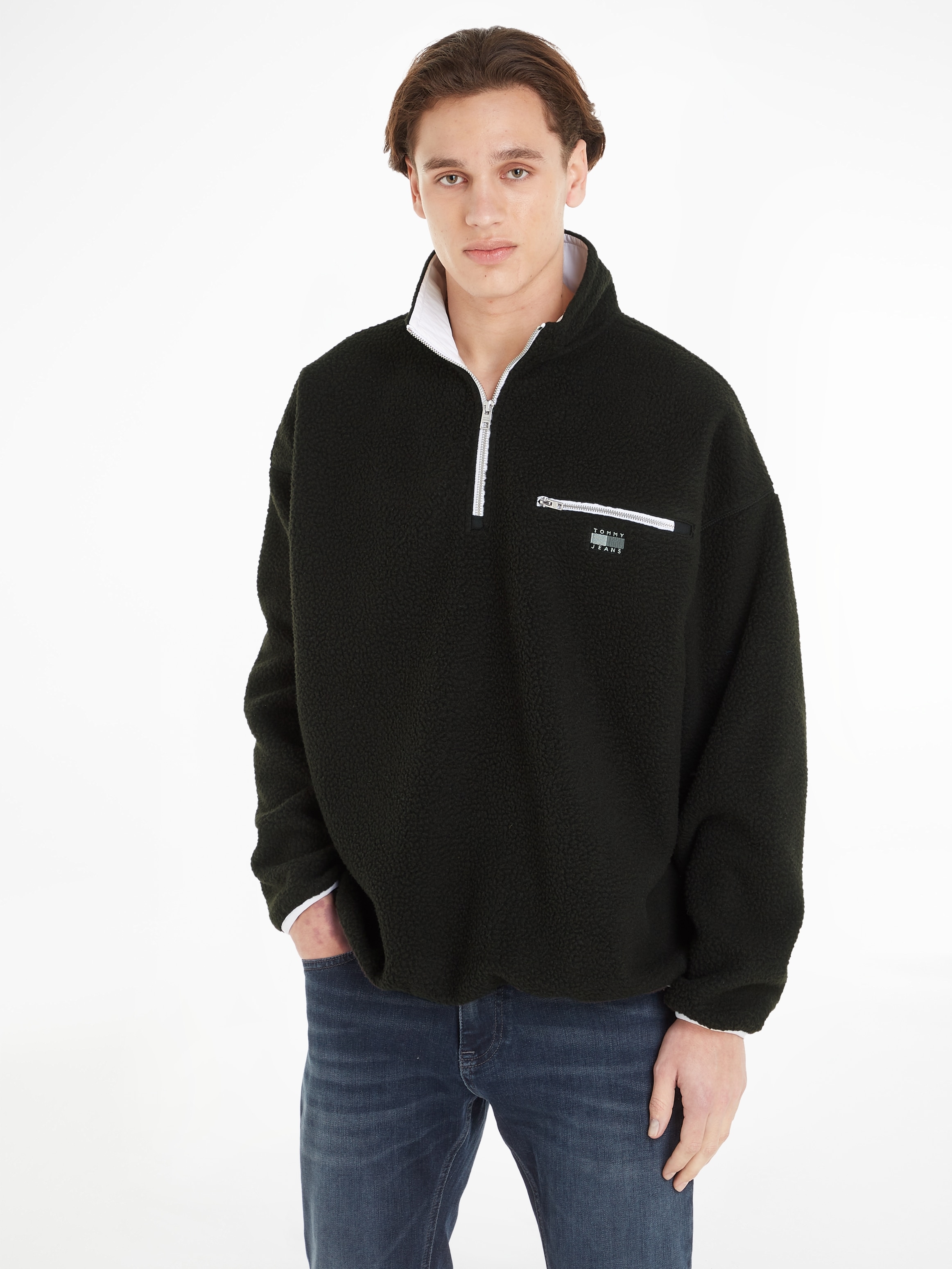 Tommy Jeans Fleecepullover "TJM OVZ TONAL 1/2 ZIP SHERPA"