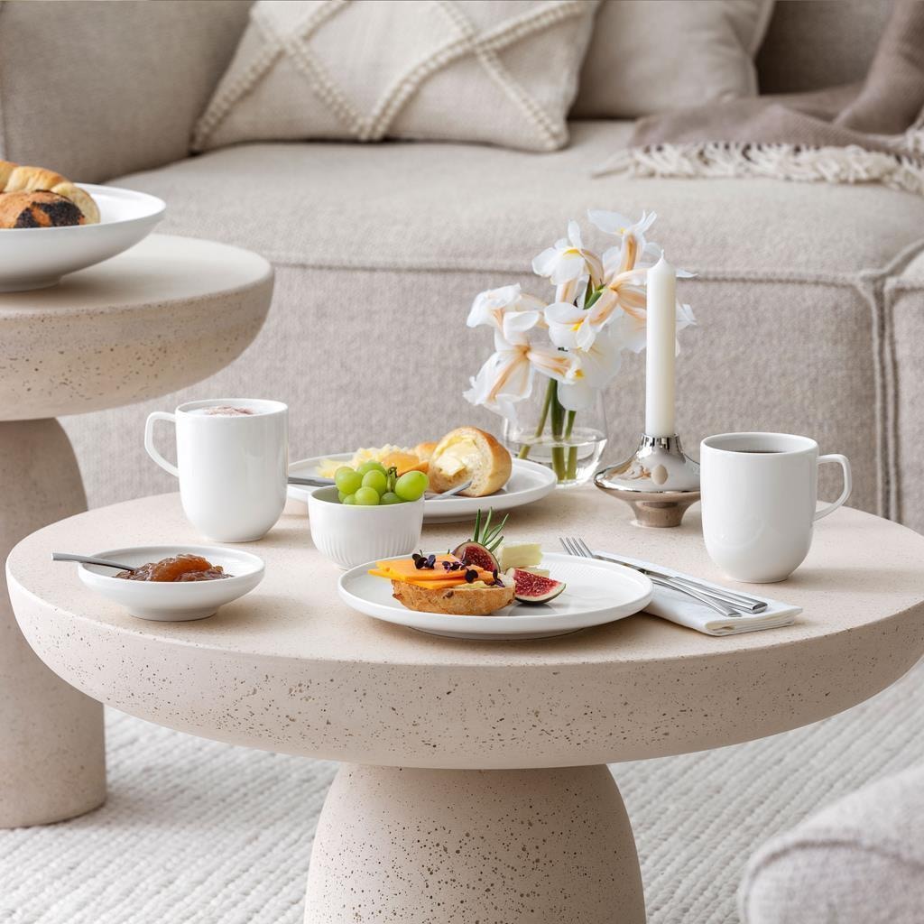 Villeroy & Boch Geschirr-Set »Basic-Set Afina 6er Set weiß« Spülmaschinengeeignet, Mikrowellenfest