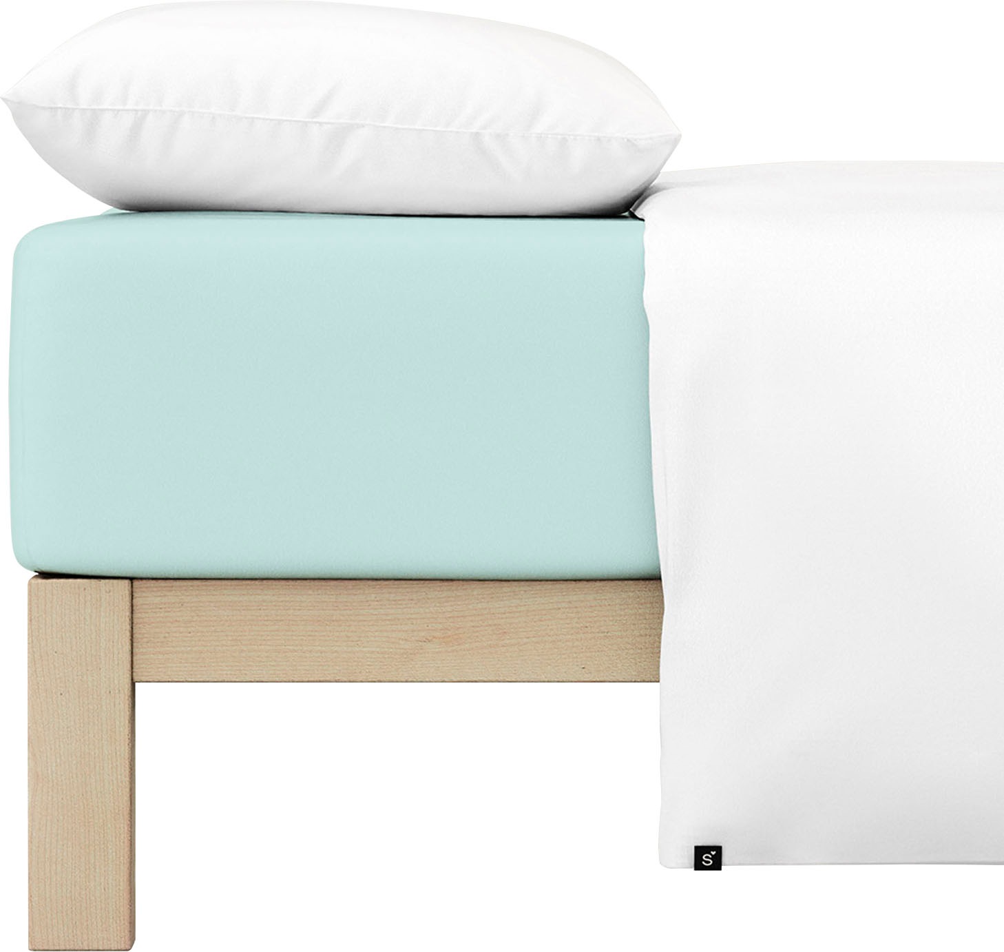 Schlafgut Spannbettlaken »PURE Bio-Baumwolle mit Elasthan, dehnbar blickdicht, straff, Bettlaken«, PREMIUM Laken für Matratzen bis 30cm Höhe, in 90x200, 140x200, 180x200