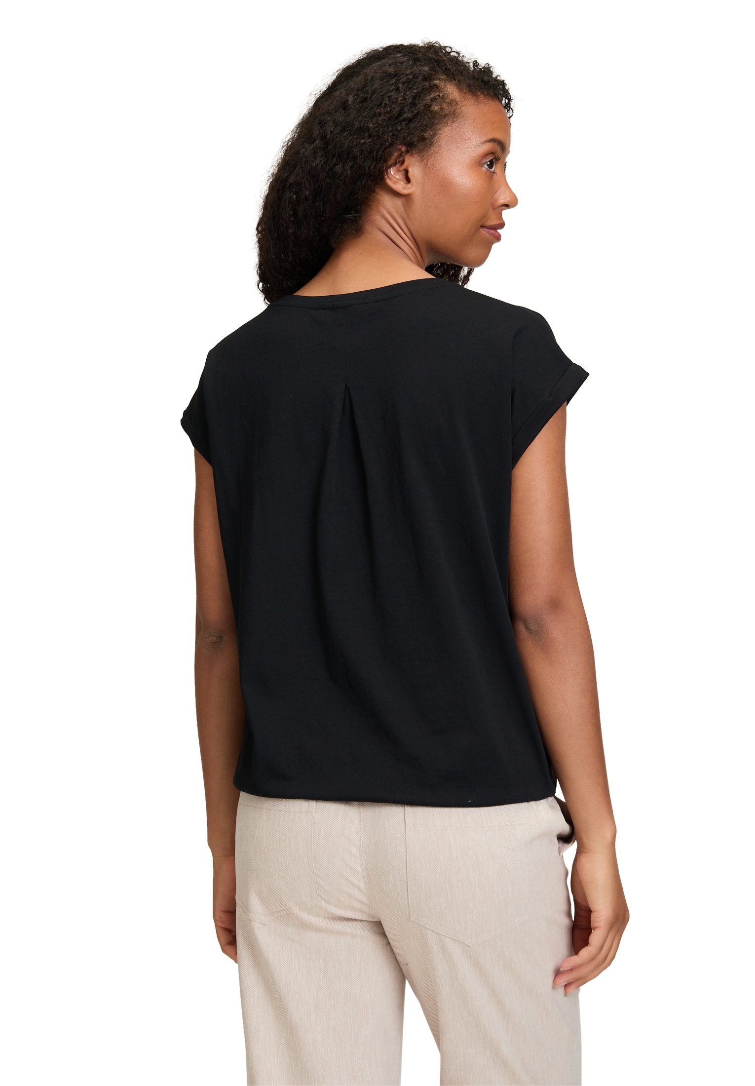 Betty&Co Kurzarmshirt »Betty & Co Casual-Shirt mit Print«, (1 tlg.), Materialmix