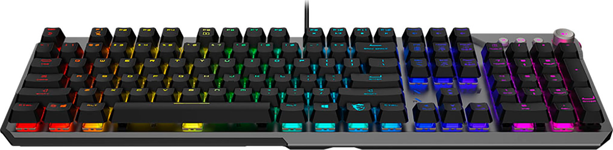 MSI Gaming-Tastatur »STRIKE 600«, (Antirutsch-Füße-Funktionstasten-Licht-Bewegungs-Sensor-Multimedia-Tasten-USB-Anschluss-Windows-Sperrtaste-Ziffernblock)