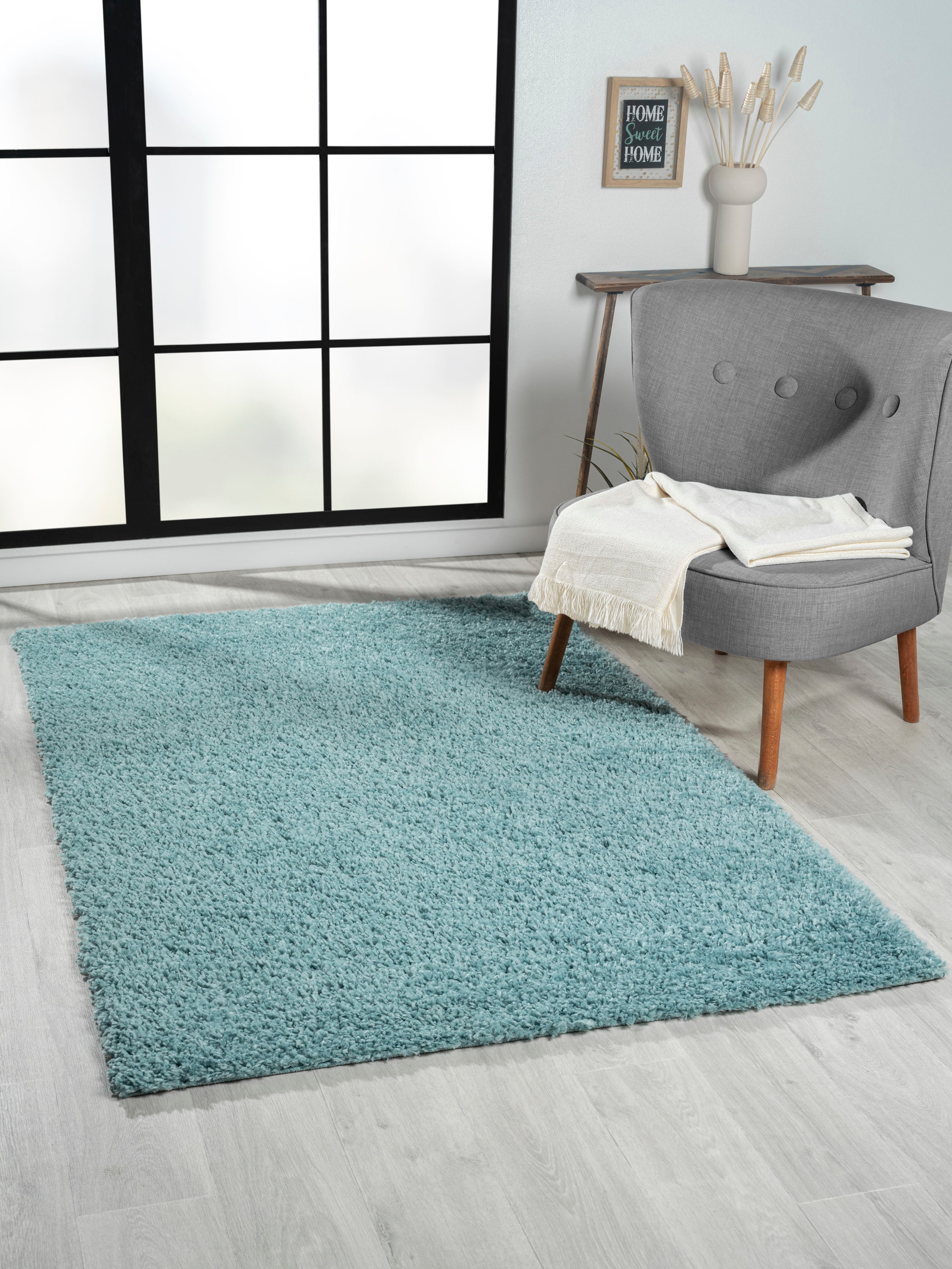 Myflair Möbel & Accessoires Hochflor-Teppich »My Shaggy«, rechteckig, 37 mm Höhe, Shaggy, Uni-Farben, leicht glänzend, Microfaser, extra flauschig