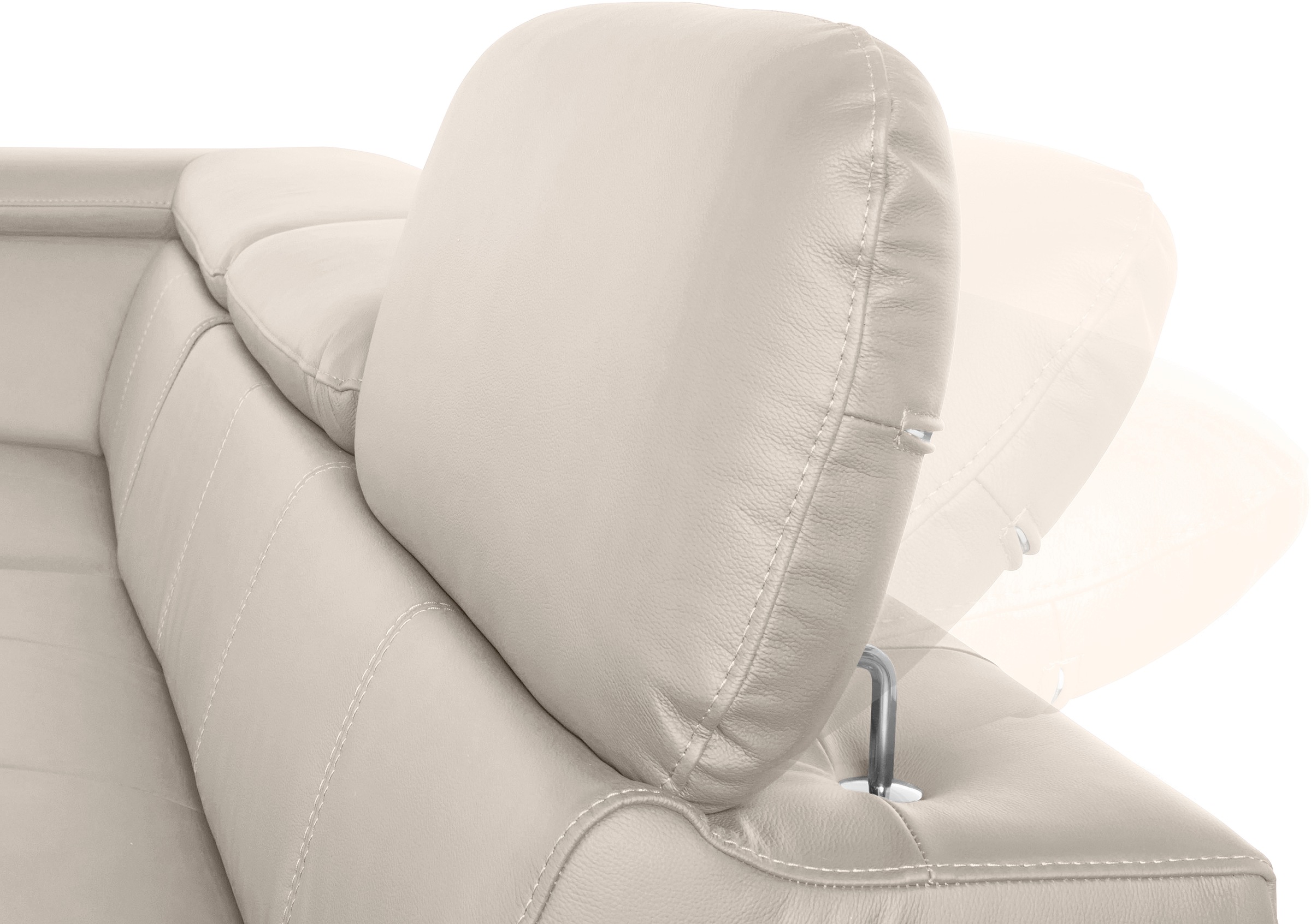 COTTA Ecksofa »Chef L-Form«, mit Kopfteilverstellung, edle Metallkufen, wahlweise mit Bettfunktion