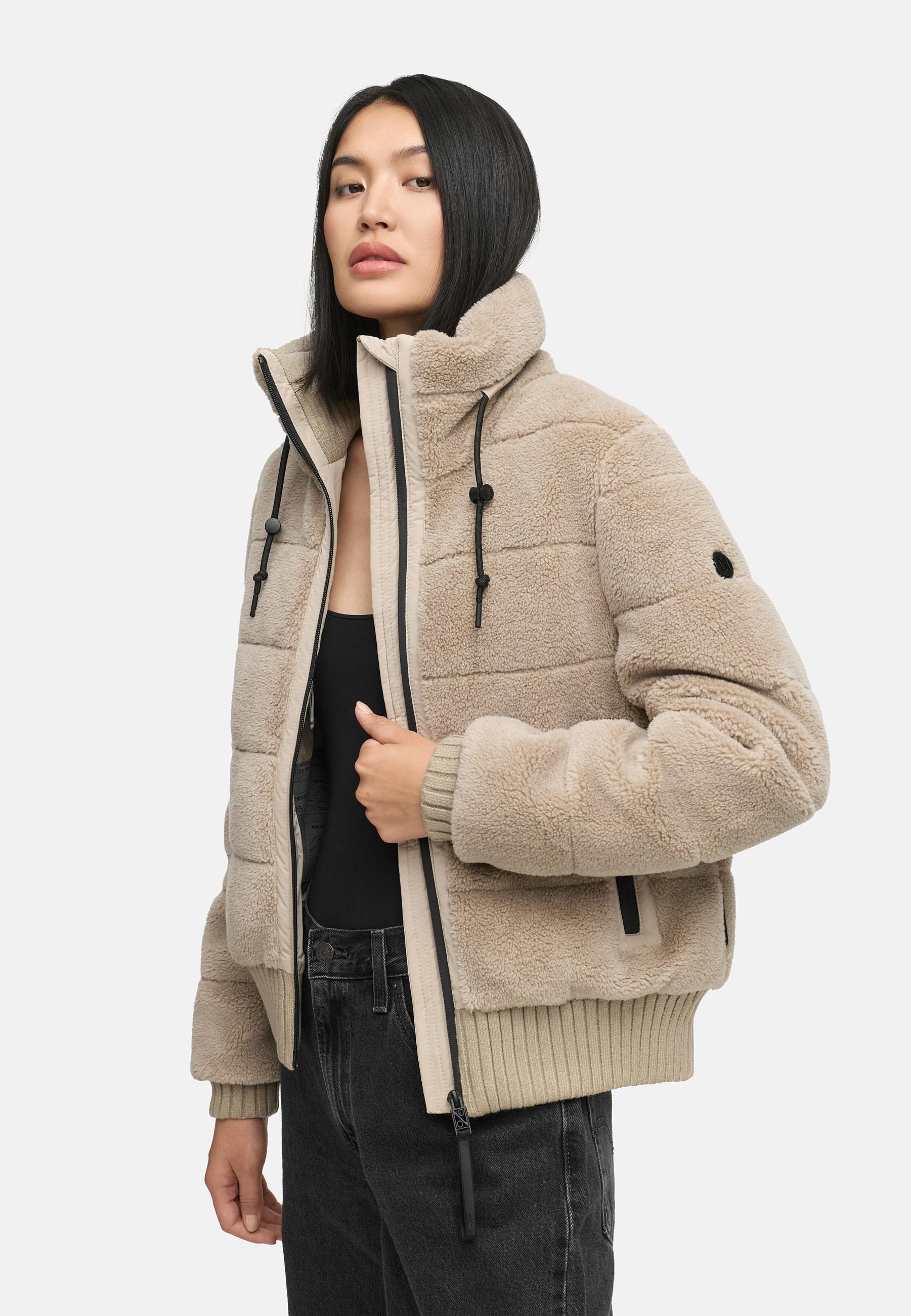 Navahoo Plüschjacke »Schneepuder 14«, warme Damen Teddyjacke für den Winter