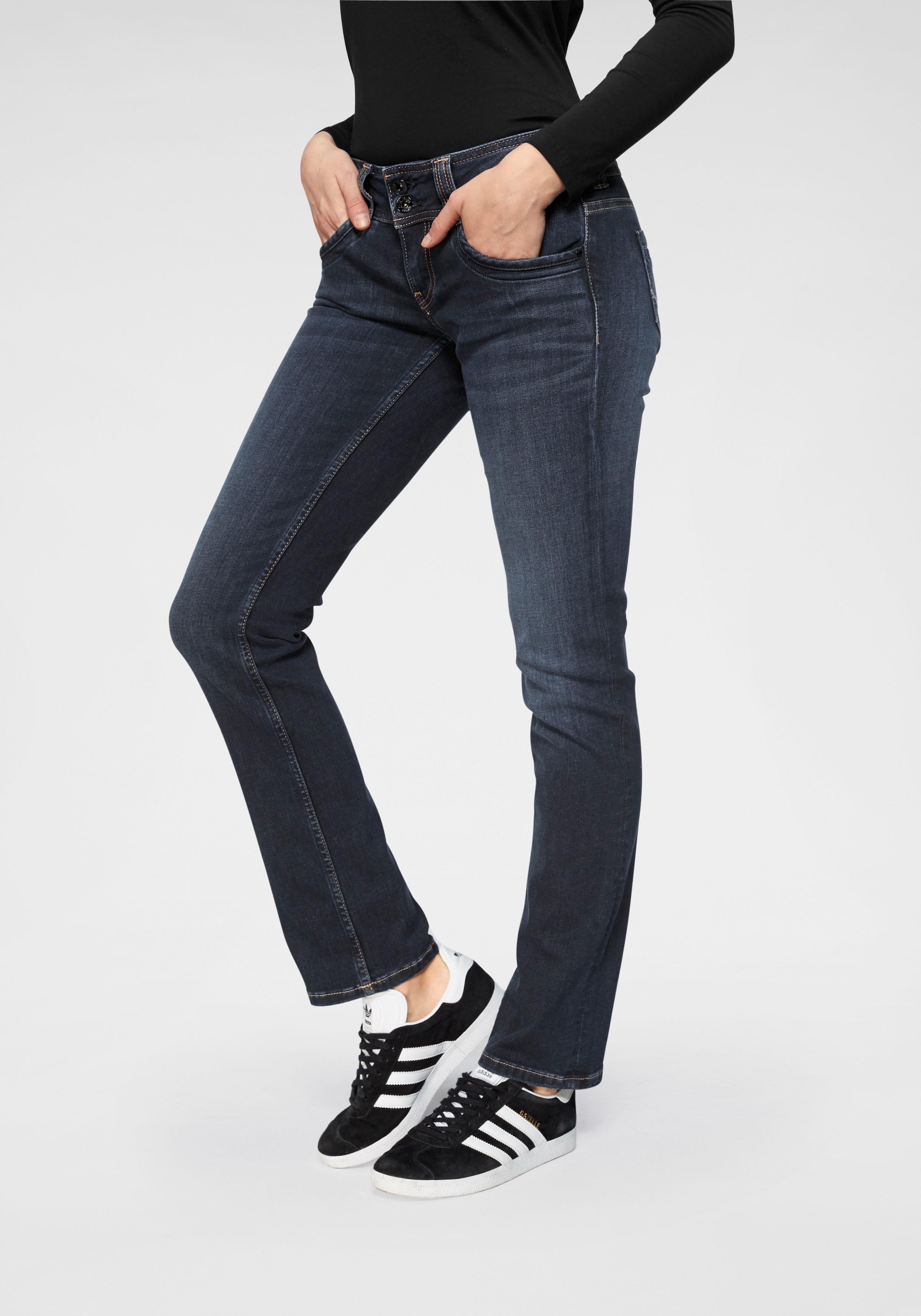 für in schöner mit Qualtät Straight-Jeans »GEN«, und Doppel-Knopf-Bund geradem BAUR Pepe Jeans | kaufen Bein