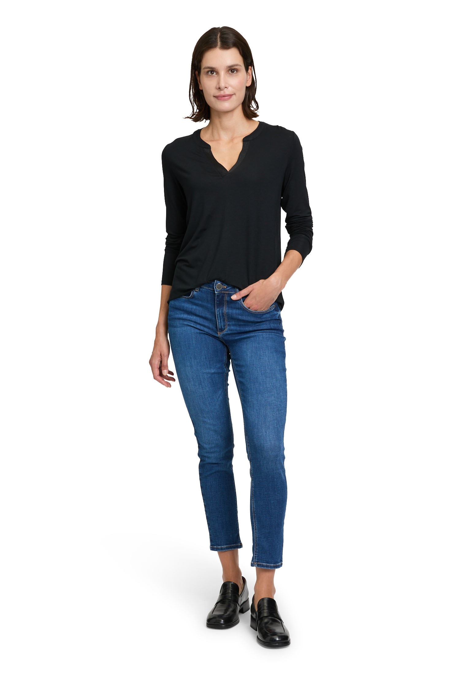 Betty Barclay Kurzarmshirt »Betty Barclay Damen Blusenshirt mit Kragen«, (1 tlg.), Aufgesteppte Bänder