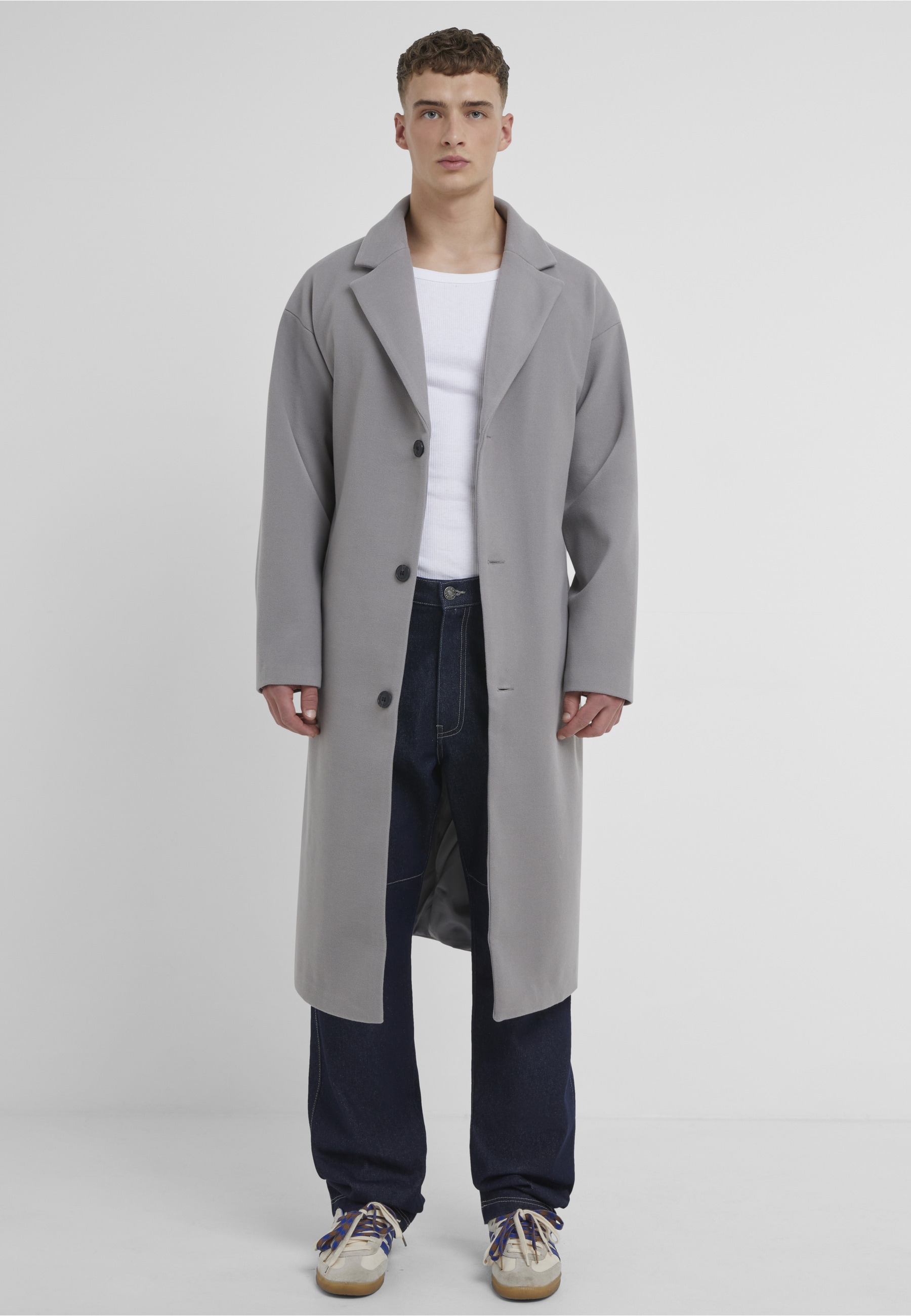 URBAN CLASSICS Winterjacke »Urban Classics Herren Long Coat« 1 Stk. tlg. ohne Kapuze