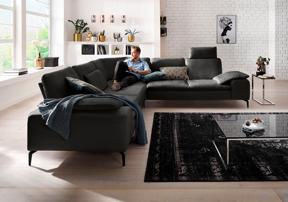 W.SCHILLIG Ecksofa "valentinoo, Designsofa, elegant und bequem, L-Form" mit Sitztiefenverstellung, Breite 318 cm