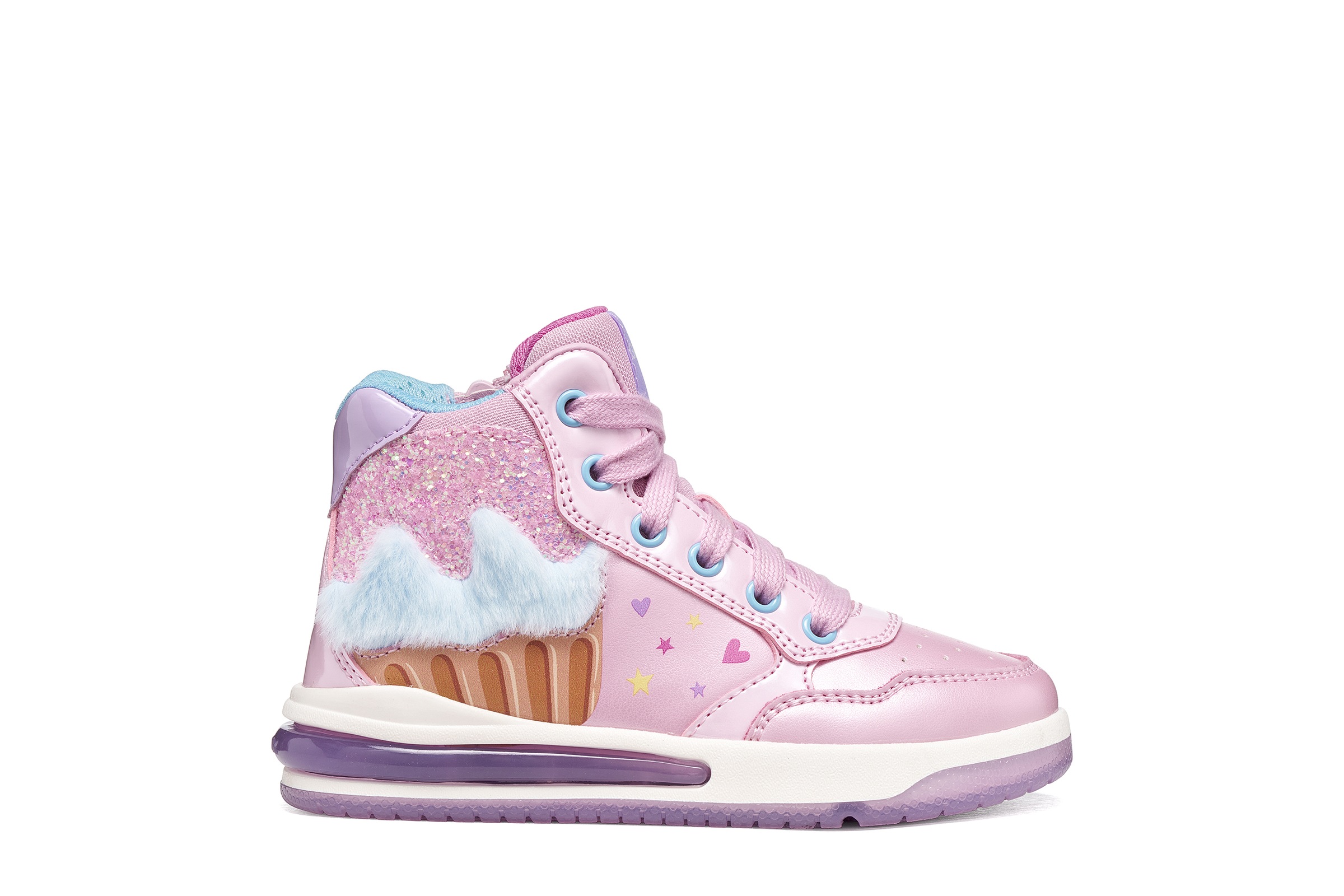 Geox Sneaker »J SKETLITE GIRL - Blinkschuh«  Boots, Glitzerbesatz und Blinkfunktion, Größenschablone zum Download