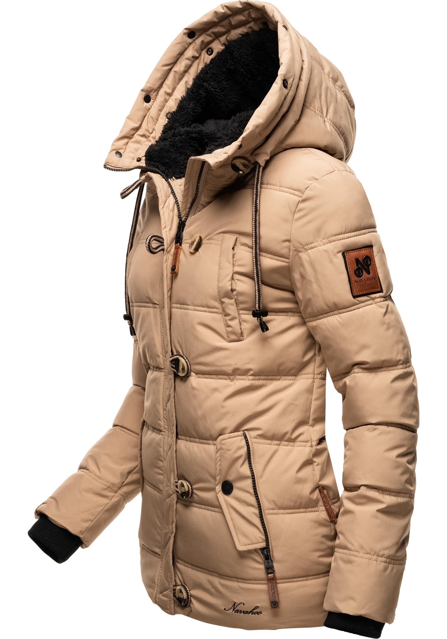 Navahoo Winterjacke »Zoja«, mit Kapuze, stylische Steppjacke mit Kunstpelz Kapuze