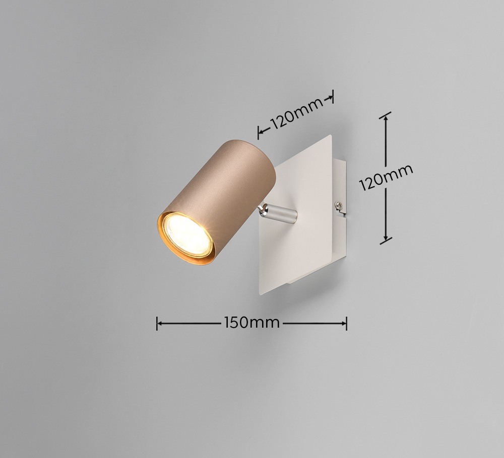 TRIO Leuchten Deckenstrahler »MARLEY, GU10 Deckenspot 1-flammig, exkl 1x GU10 max 25W, Wandspot«, 1 flammig, Leuchtmittel GU10 | Leuchtmittel wechselbar, flexibel verstellbarer Spot für Wand oder Decke, in coffee + warm grey
