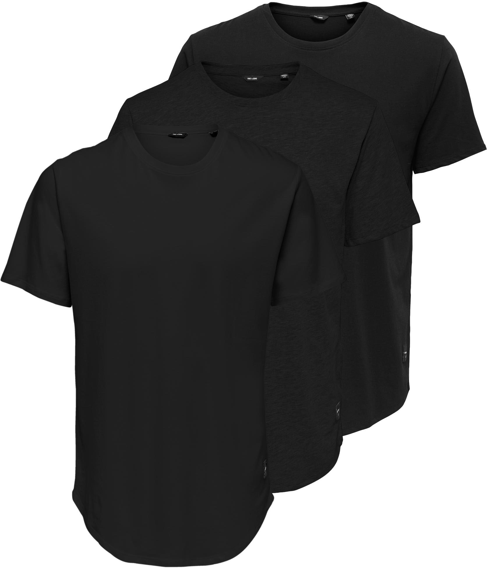 ONLY & SONS T-Shirt »ONSMATT LONGY SS TEE 3-PACK«, (Packung, 3 tlg., 3er-Pack)