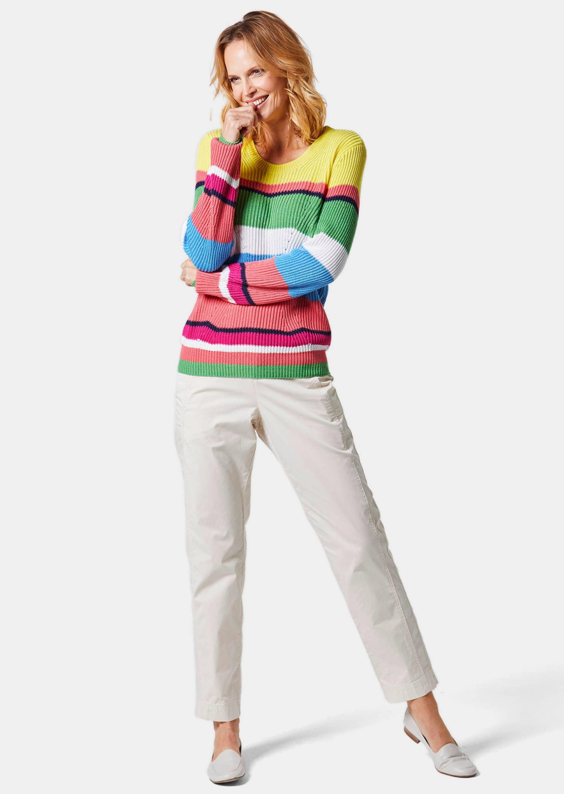 GOLDNER Rundhalspullover »Kurzgröße Pullover im Baumwoll-Mix«