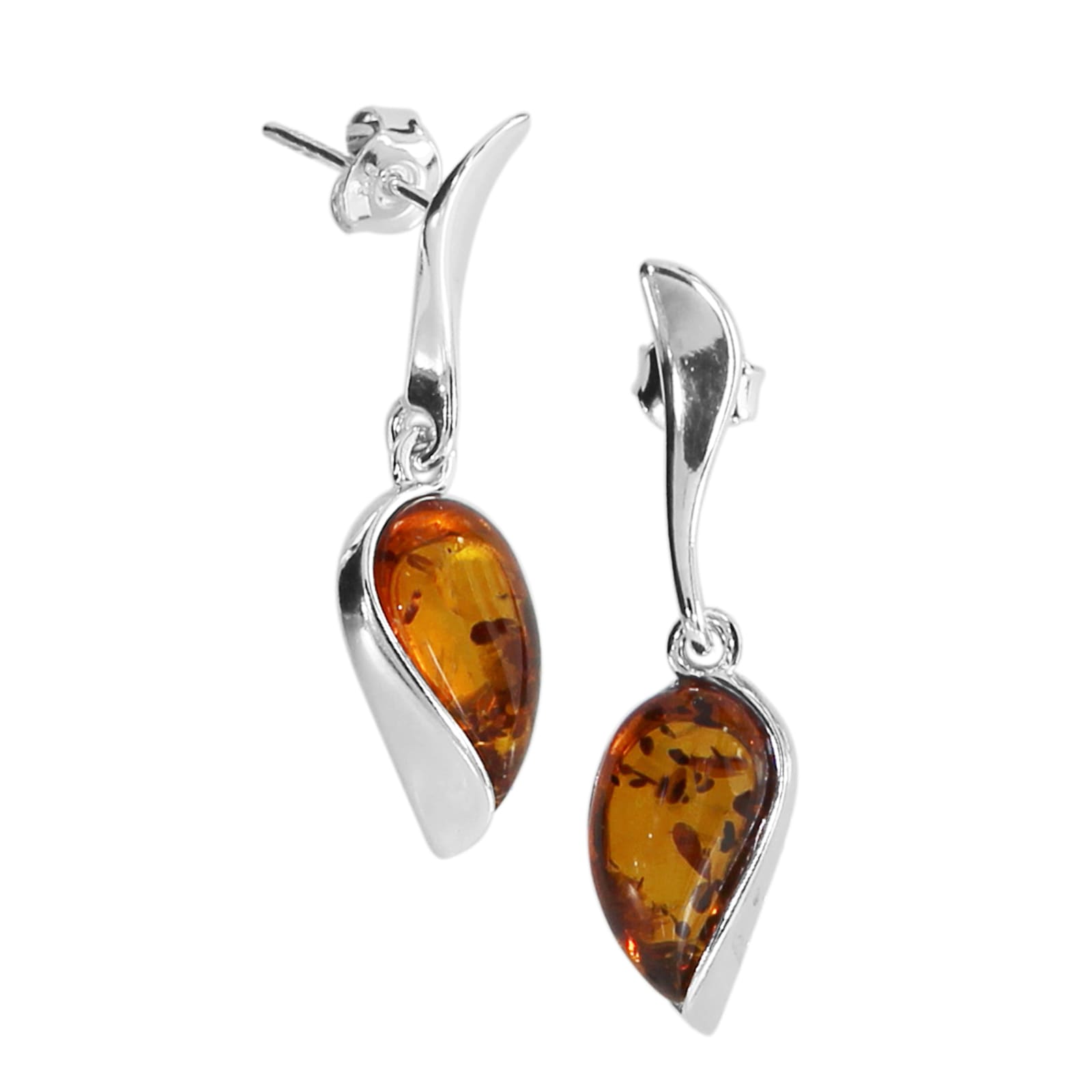 OSTSEE-SCHMUCK Damen Paar Ohrhänger "- Elida - Silber 925/000 - Bernstein", Silber 925 (Sterlingsilber), silber, Silber 925 (Sterlingsilber), Ohrringe