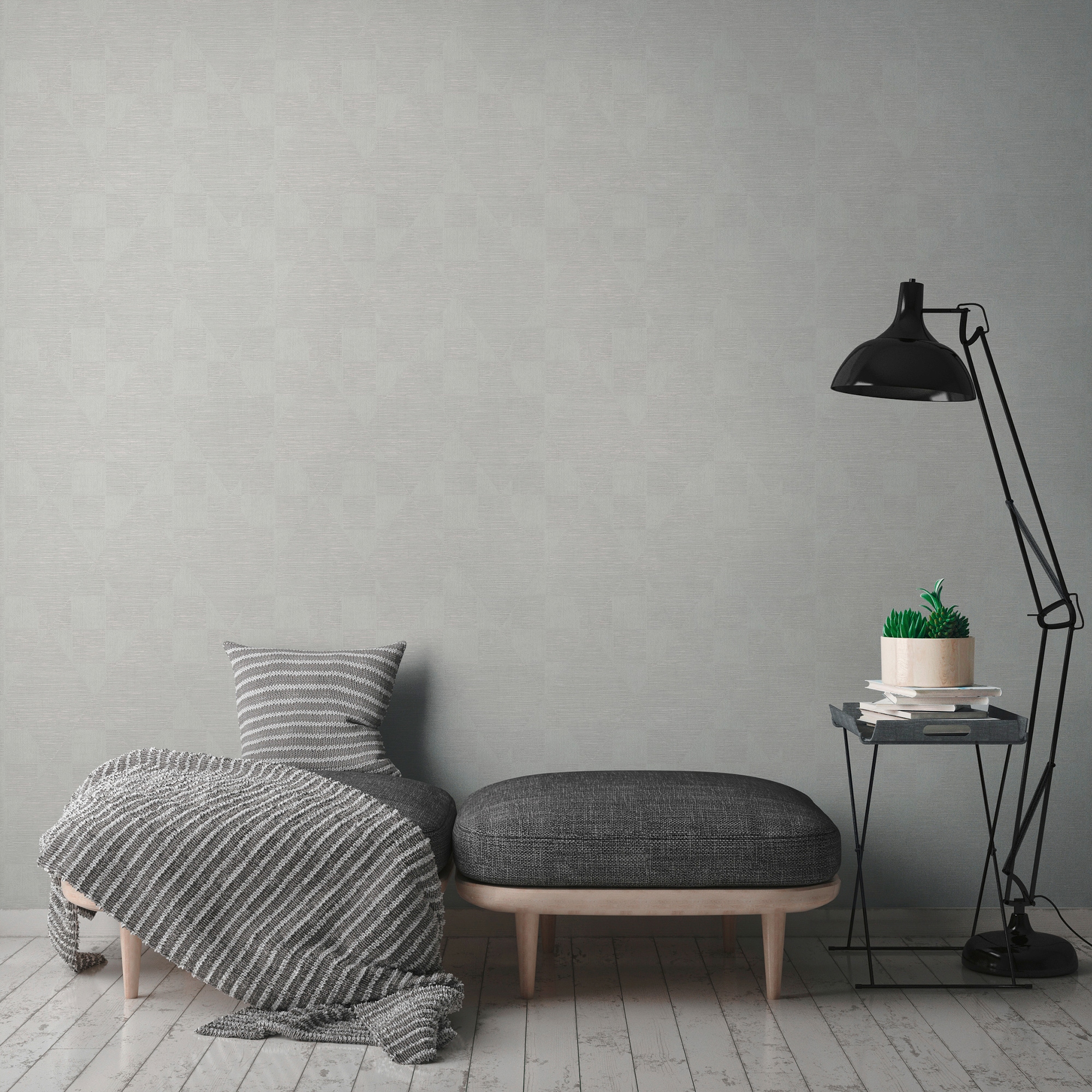 living walls Vliestapete »Titanium« Motiv | geometrisch | grafisch leicht strukturiert Tapete Geometrisch Tapeten Wohnzimmer Schlafzimmer Küche modern Design