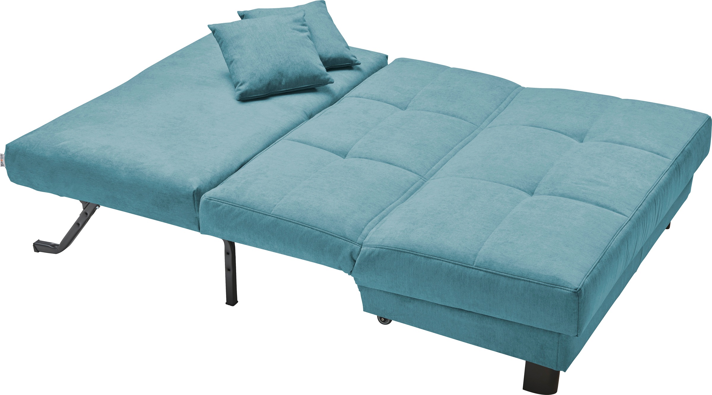 Schlafsofa ELL + ELL "Tilda", blau (petrol), B:160cm H:90cm T:100cm, 100% Polyester, Sofas, Schlafsofa, Breite 160 cm, inkl. 2 Zierkissen 3