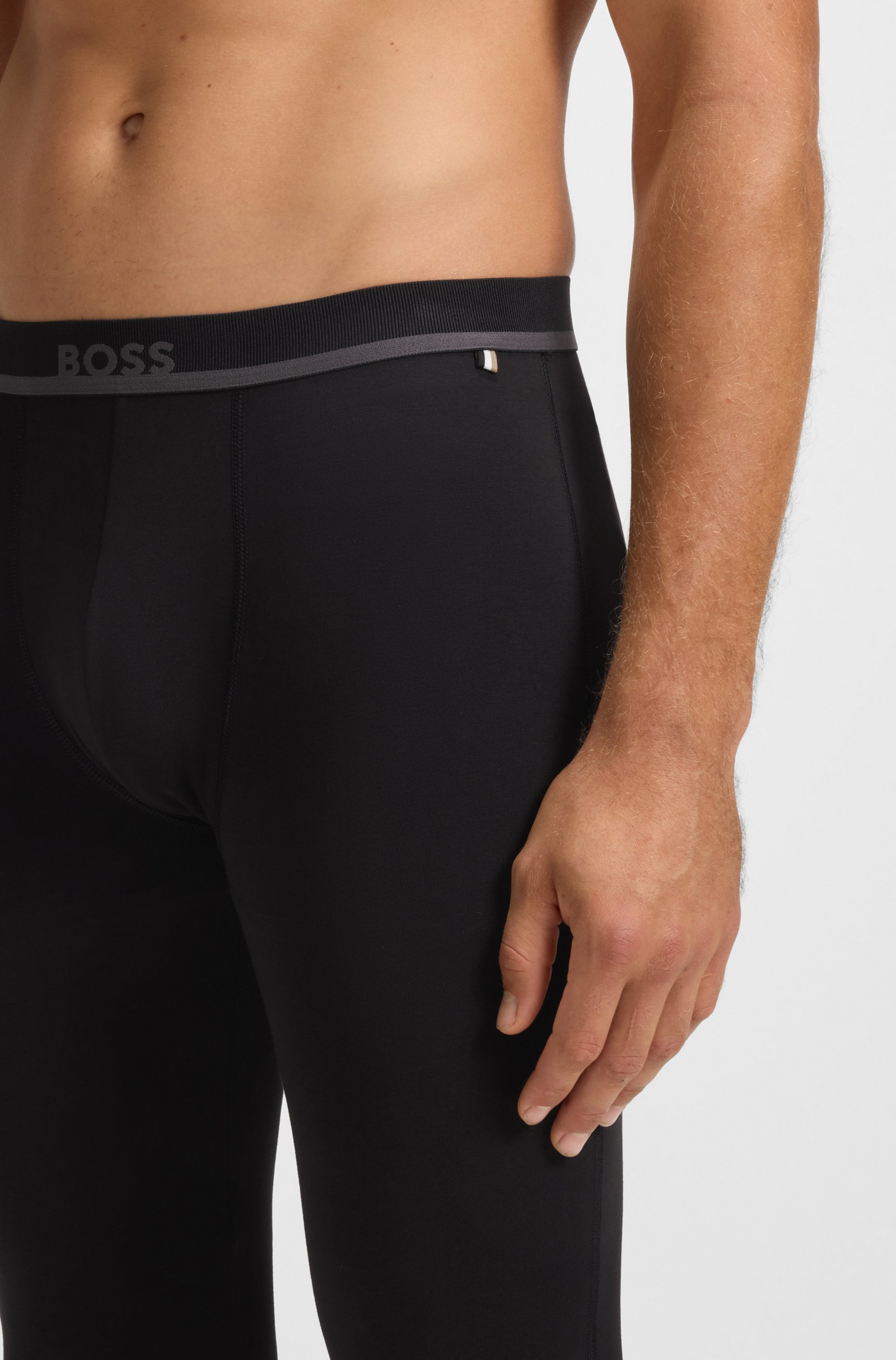 BOSS Lange Unterhose »Long John 365 Solid«, mit BOSS Schriftzug auf dem Bund