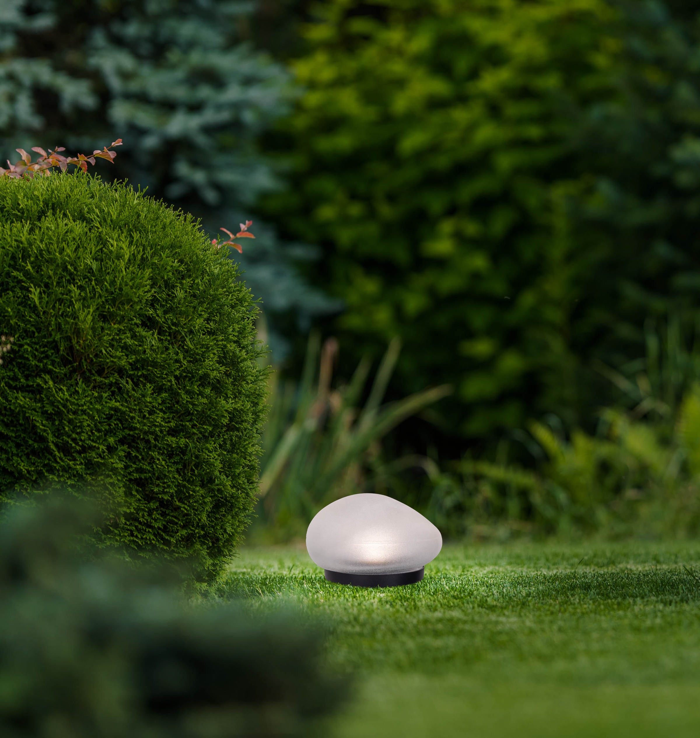 näve LED Solarleuchte »Guri«, 2 flammig, Leuchtmittel LED-Modul | LED fest integriert, 2er Set Dekoerdspieß, transparent/schwarz, Glassteinoptik, warmweiß
