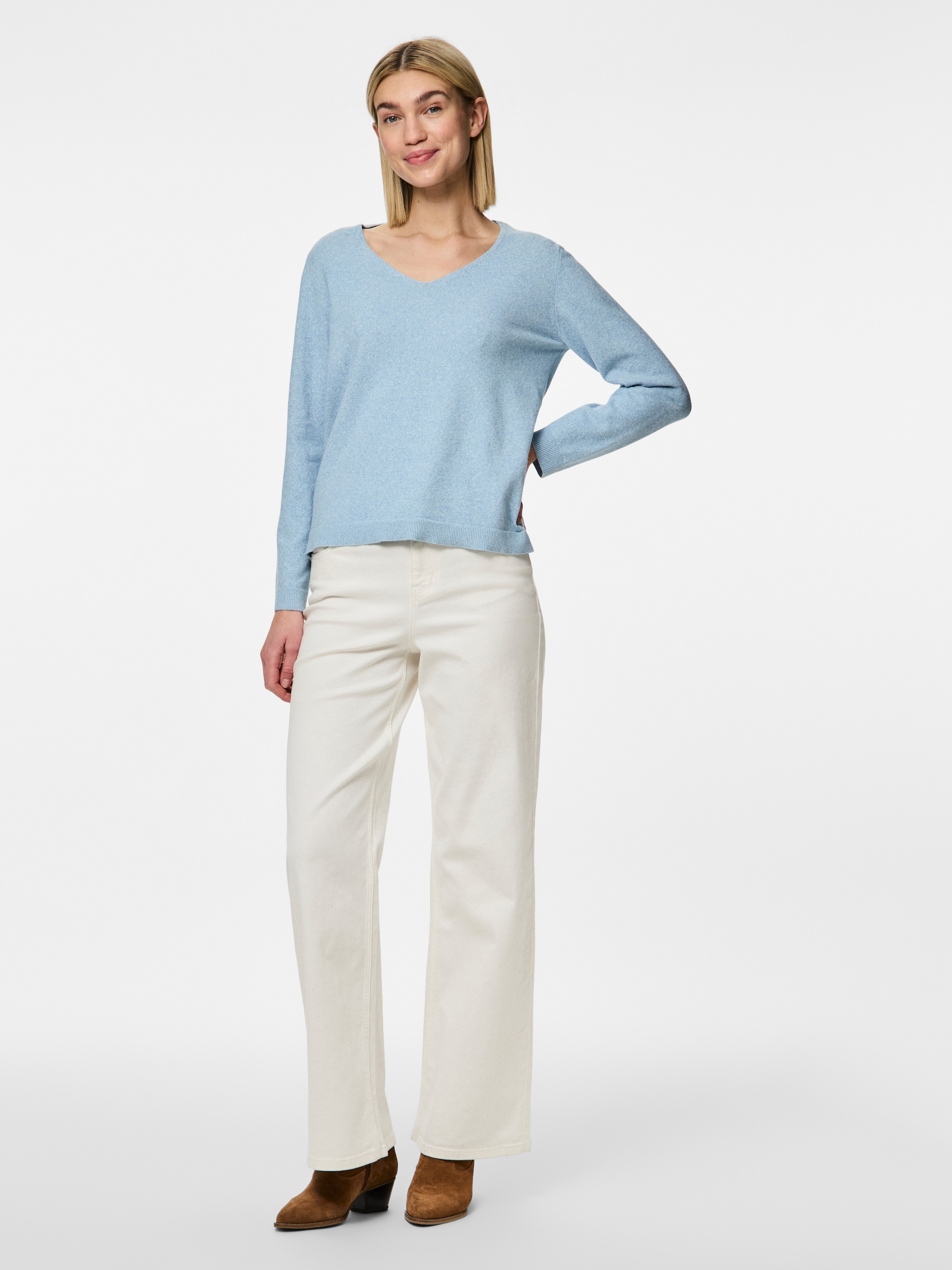 pieces V-Ausschnitt-Pullover »PCBREE LS V-NECK KNIT NOOS BC«