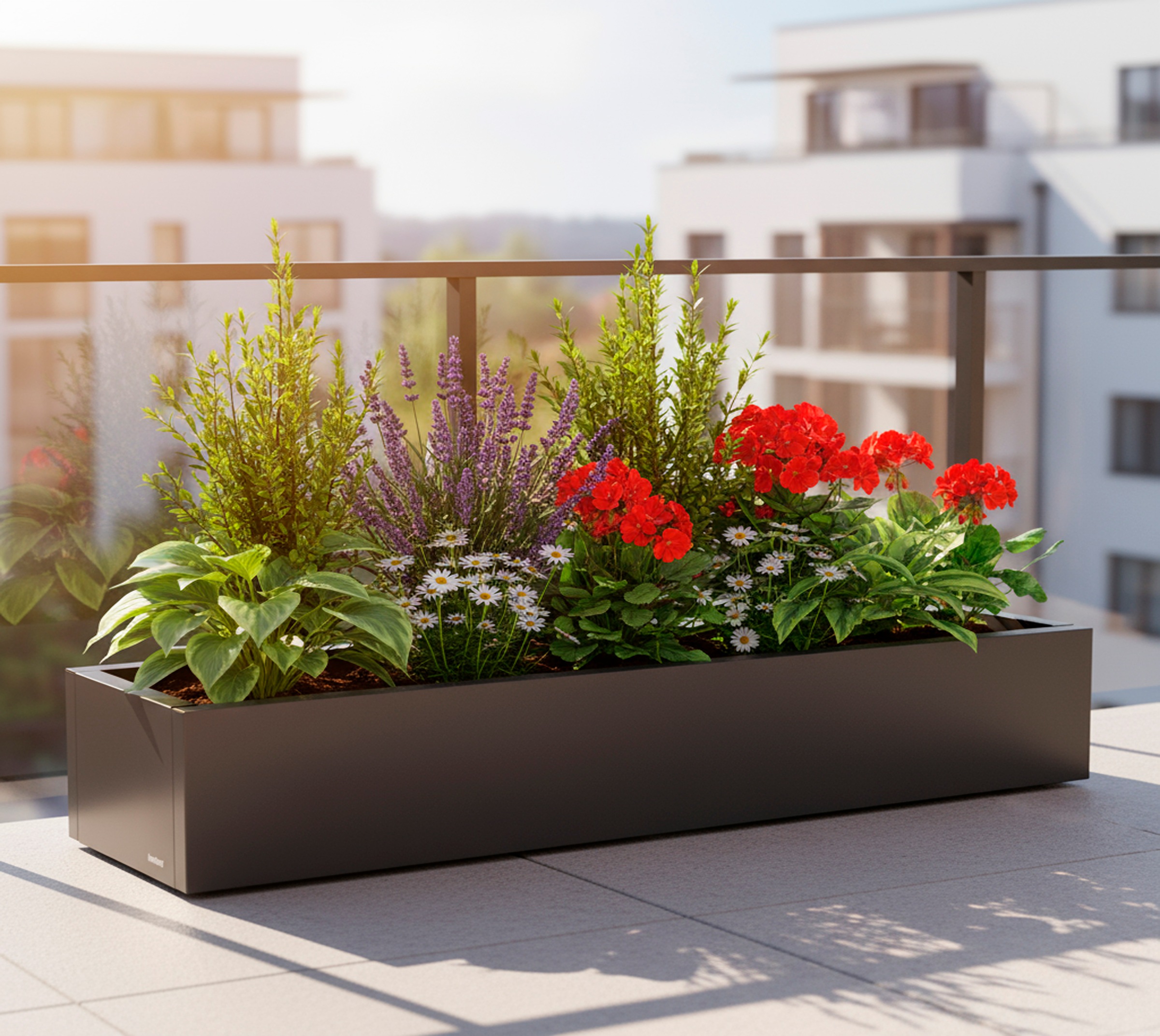 Herstera Garden Pflanzkübel »Cube anthrazit« BxTxH: 150x40x25 cm