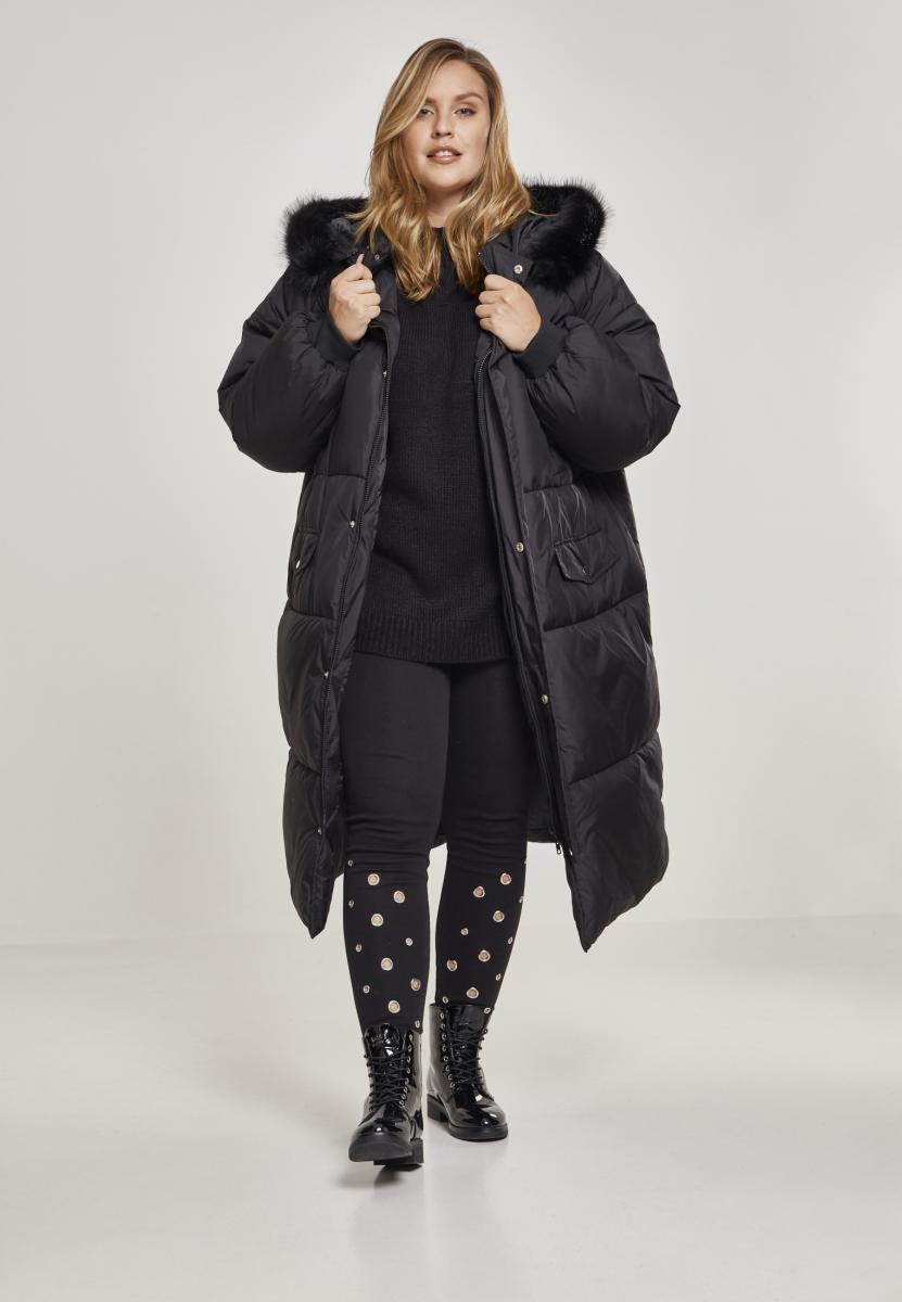 Faux Coat«, BAUR URBAN für Fur | »Damen St.), Ladies Puffer CLASSICS (1 mit Winterjacke kaufen Kapuze Oversize